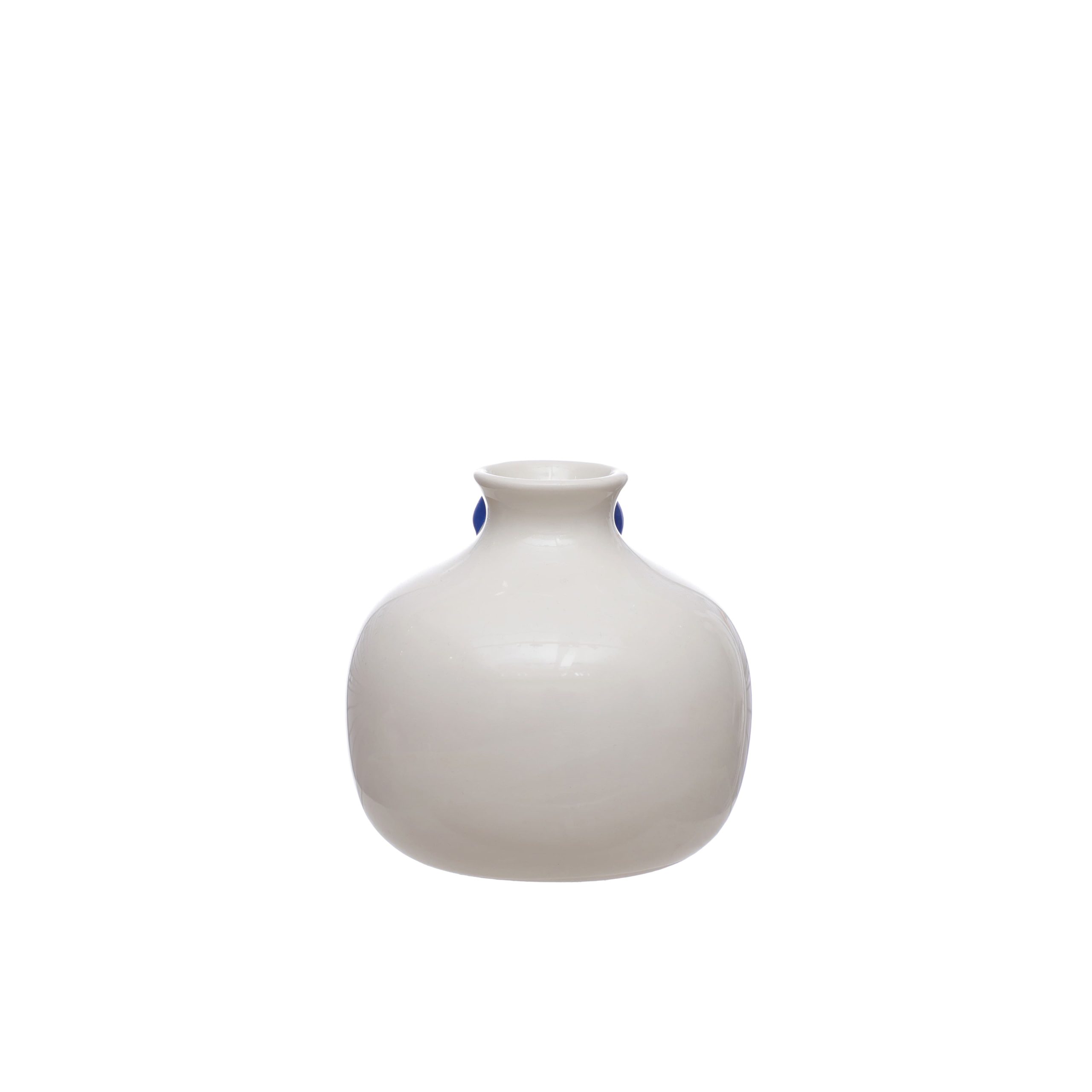 4.5" White Ceramic Vase with Blue Bow Appliqué by Celebrate It™ - Image 3