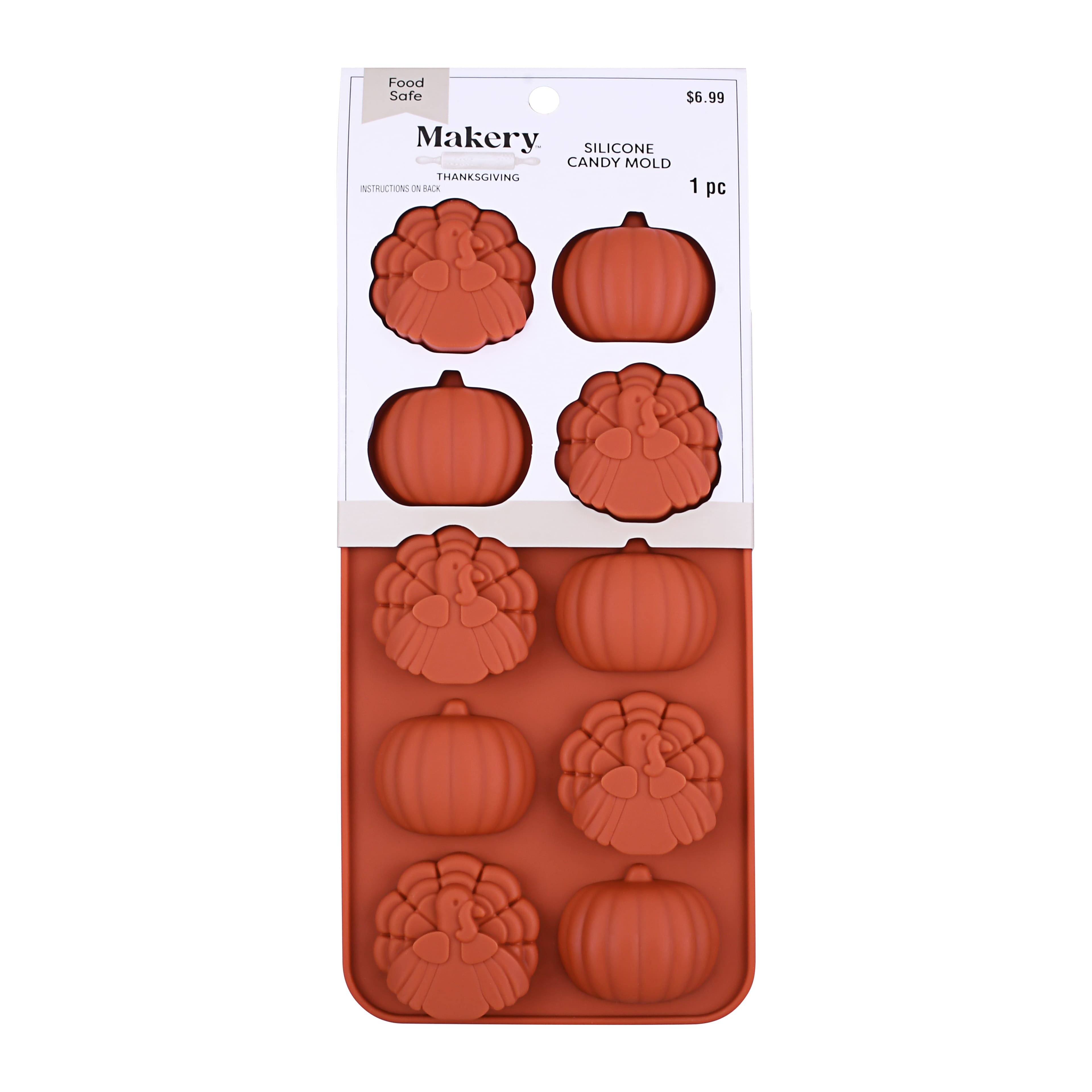 Thanksgiving Pumpkin & Turkey Silicone Candy Mold by Makery™