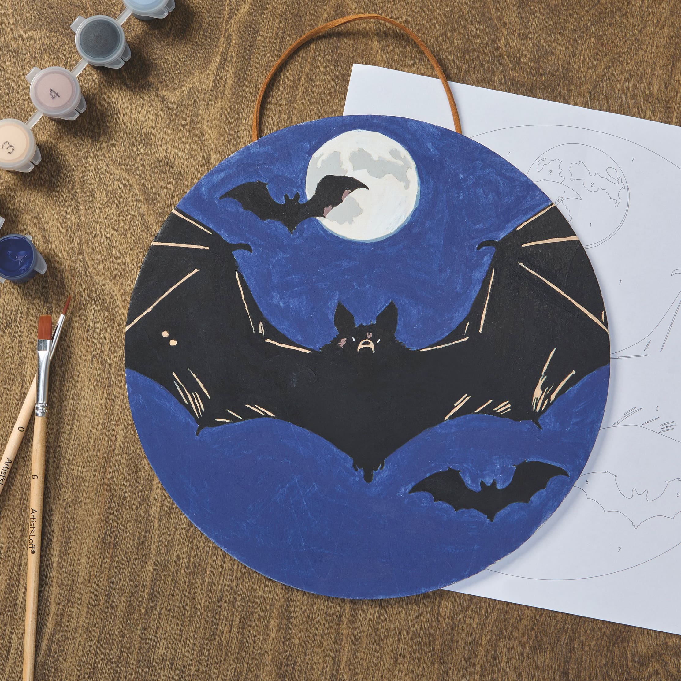 8" Bat Paint-by-Number Plywood Surface Kit by Artist's Loft®