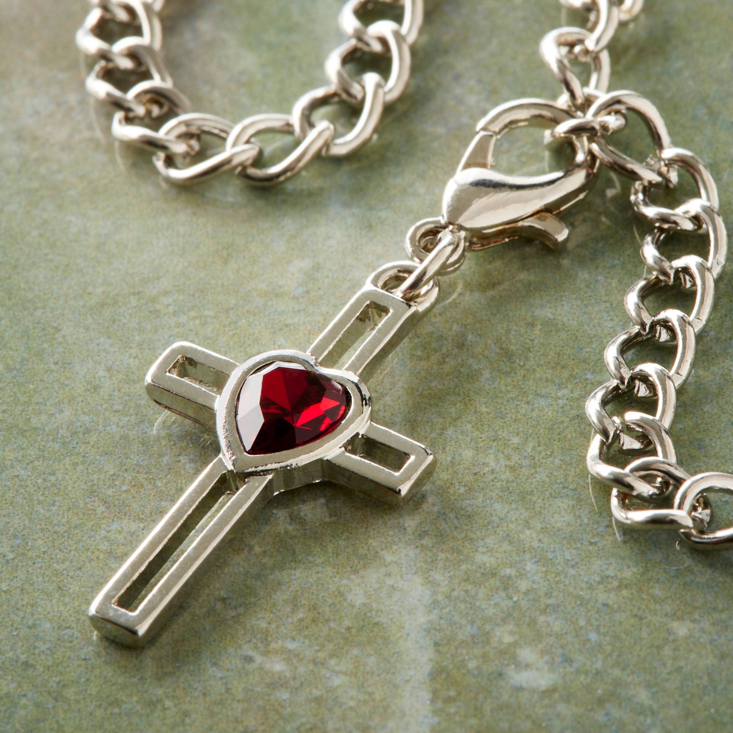 Charmalong™ Red Heart & Cross Charm by Bead Landing™ - Image 2