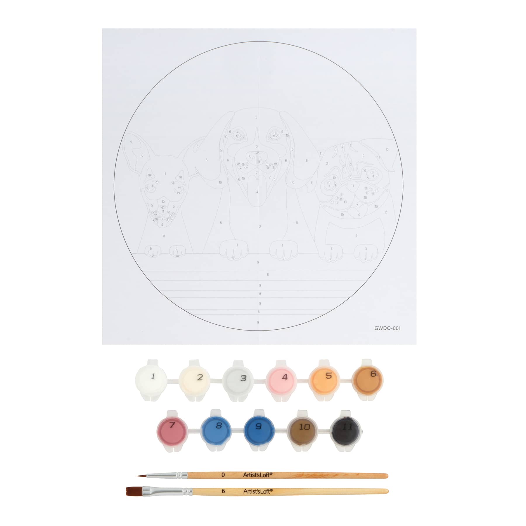 Dogs Paint-by-Number Round Plywood Surface Kit by Artist's Loft® - Image 2