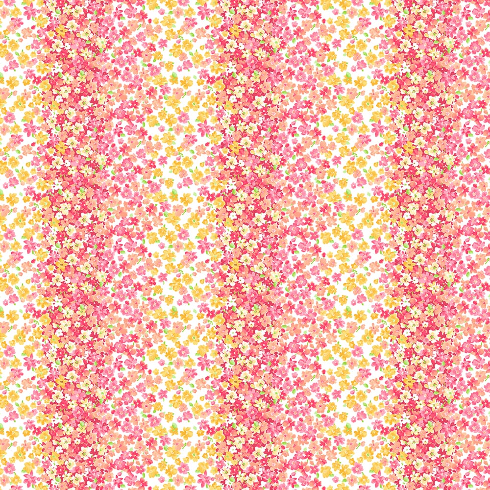 Fabric Traditions Coral Ombre Floral Cotton Quilting Fabric