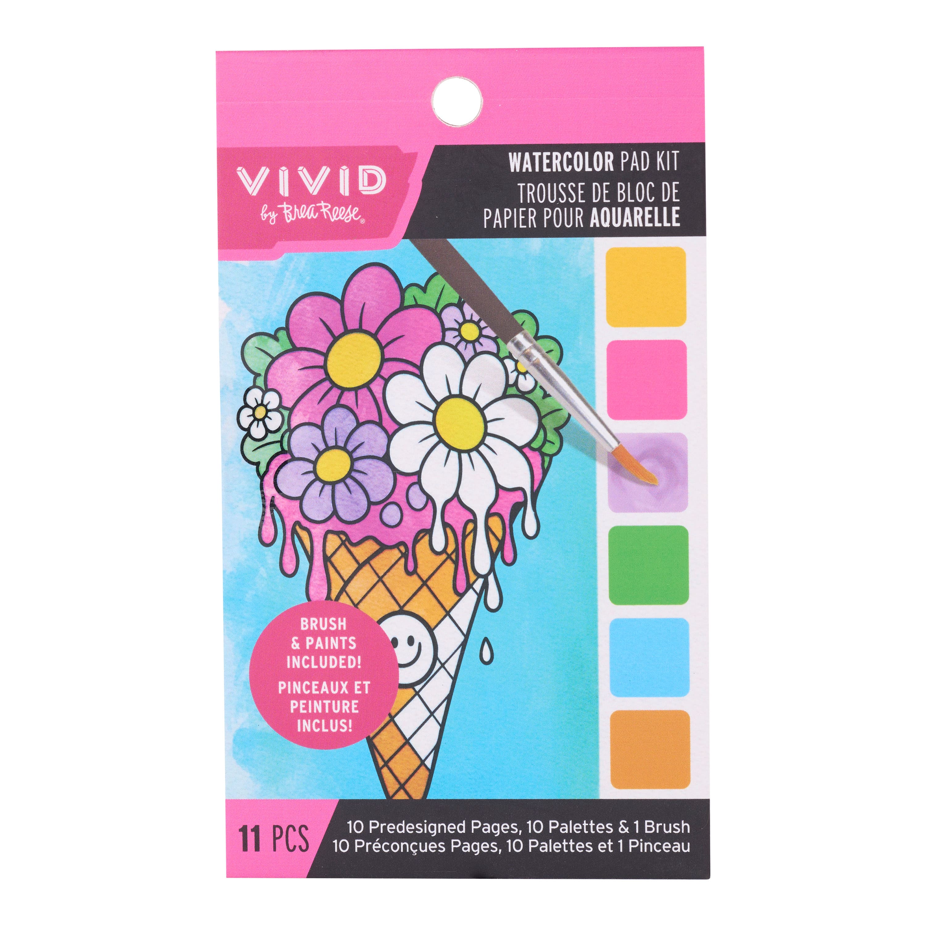 Vivid by Brea Reese® Floral Ice Cream Watercolor Pad Kit