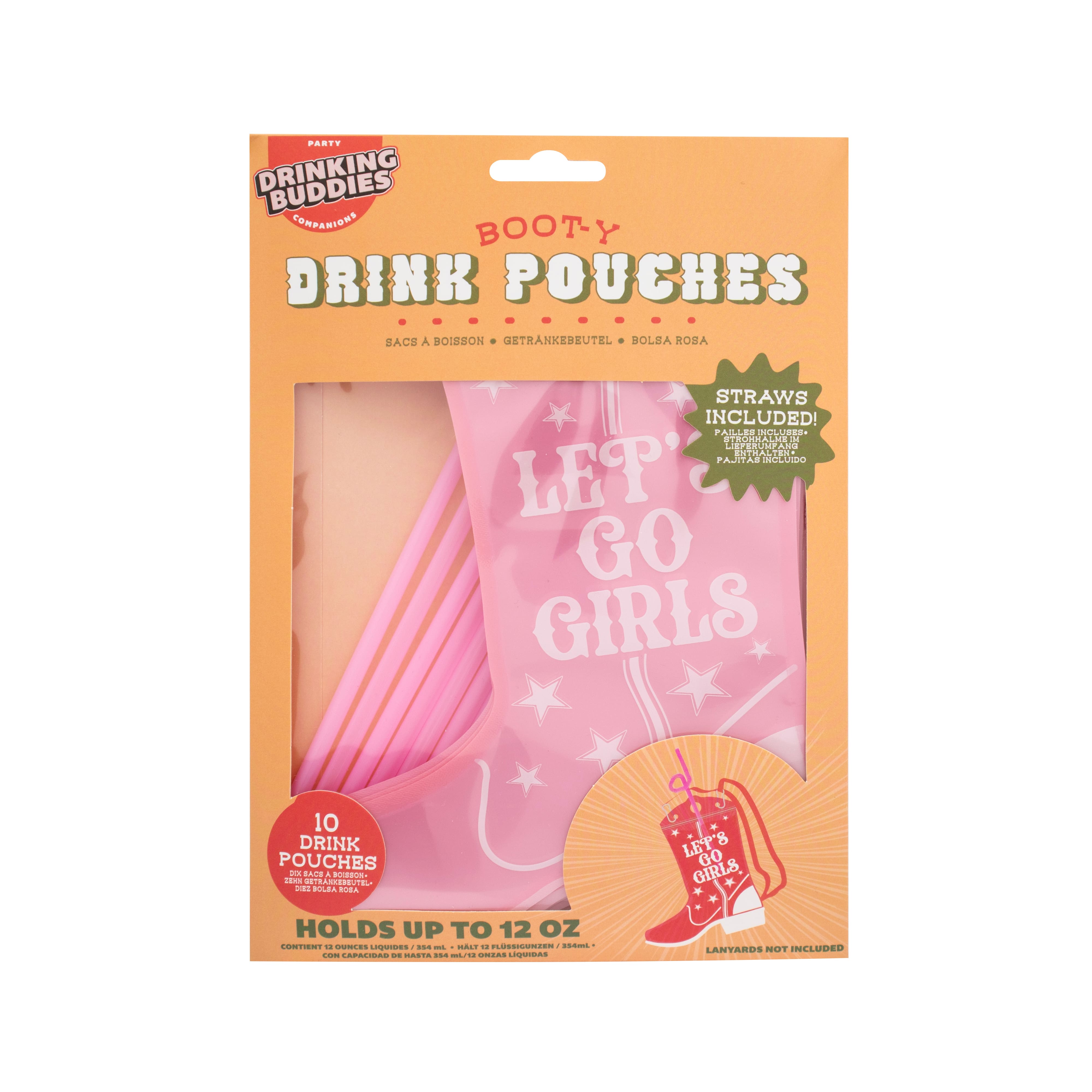 Drinking Buddies Let's Go Girls Cowboy Boot Drink Pouches