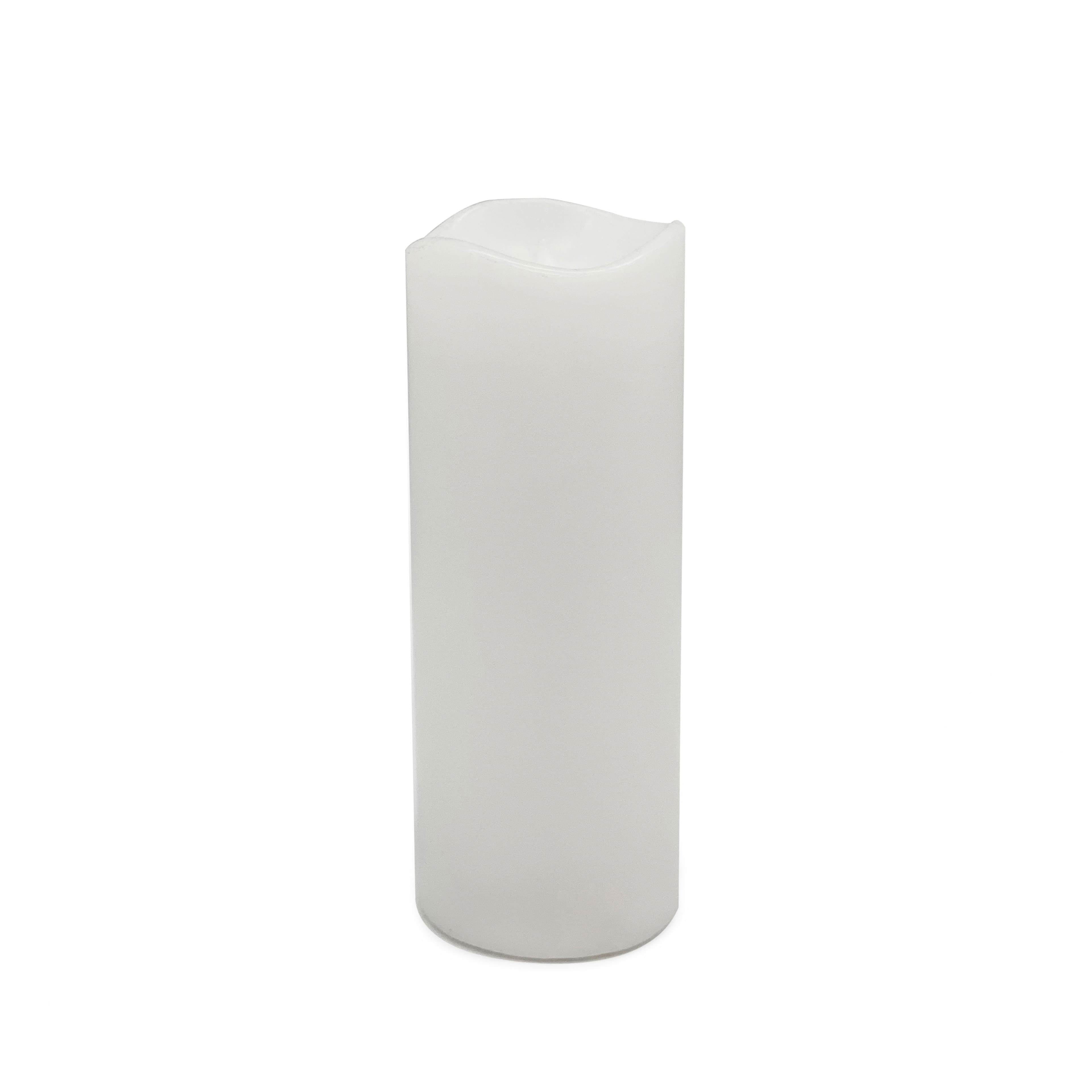 White Glowing Flame LED Wax Pillar Candle by Ashland®