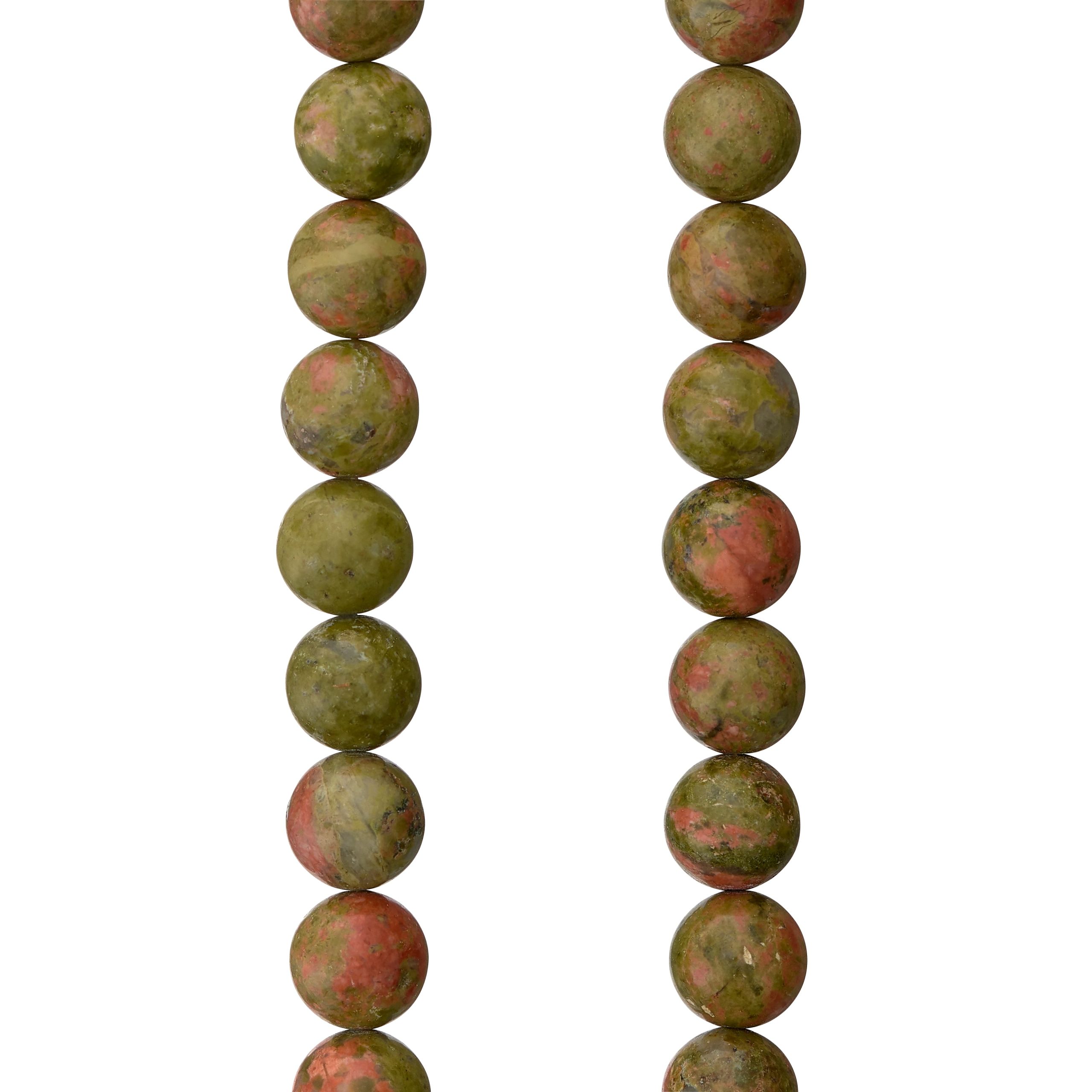 Green Unakite Round Beads, 8mm by Bead Landing™