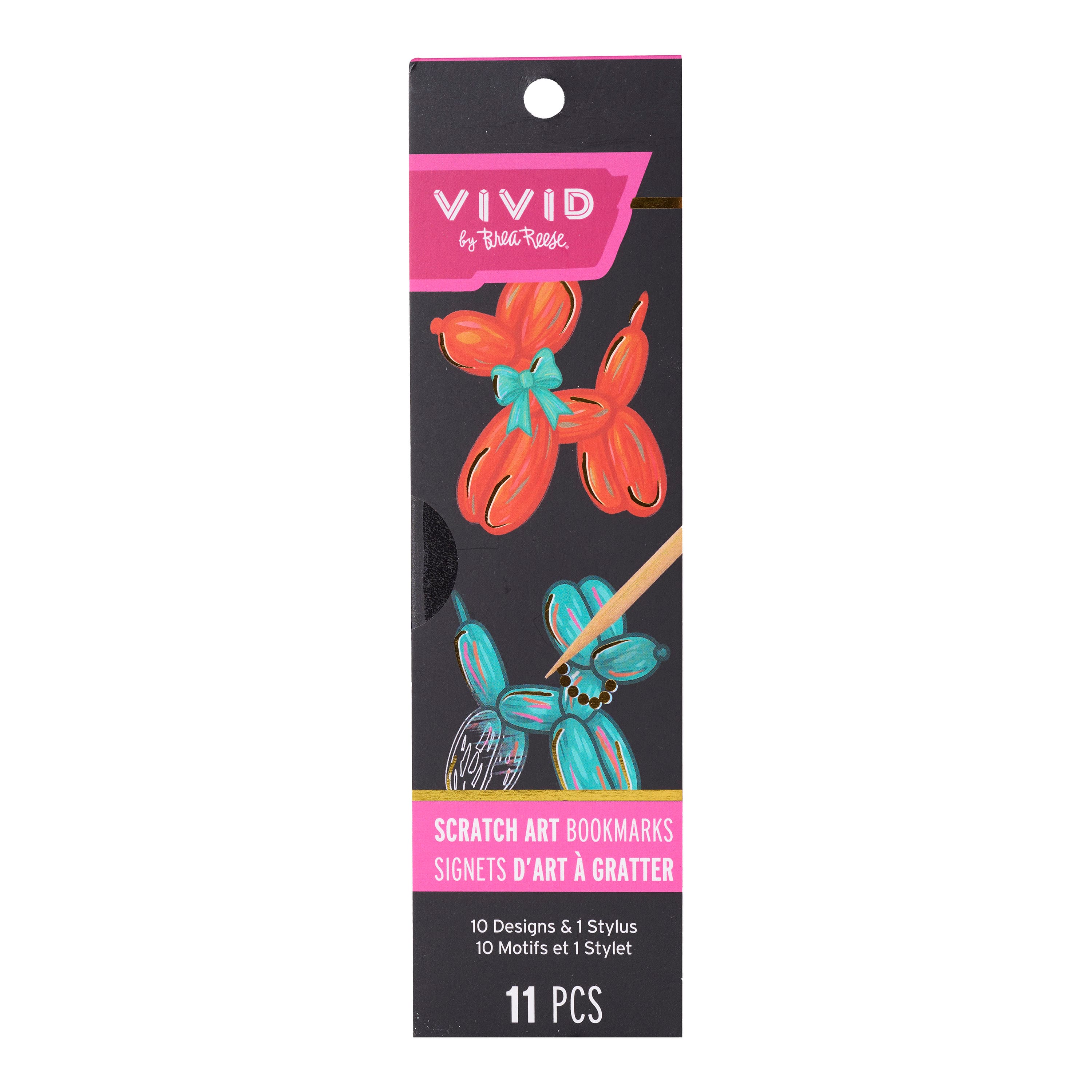 Vivid by Brea Reese® Balloon Dog Scratch Art Bookmark Kit