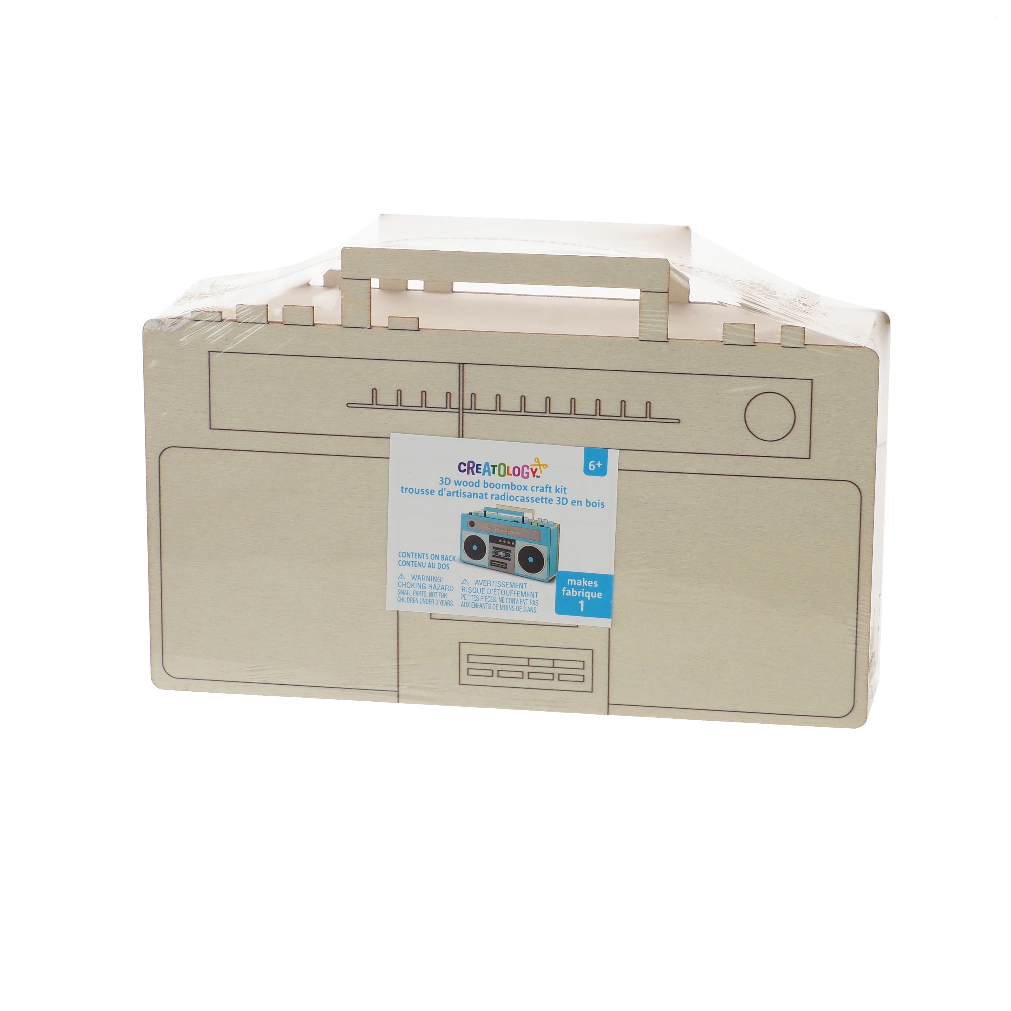 Color Your Own 3D Wood Boombox Craft Kit by Creatology™