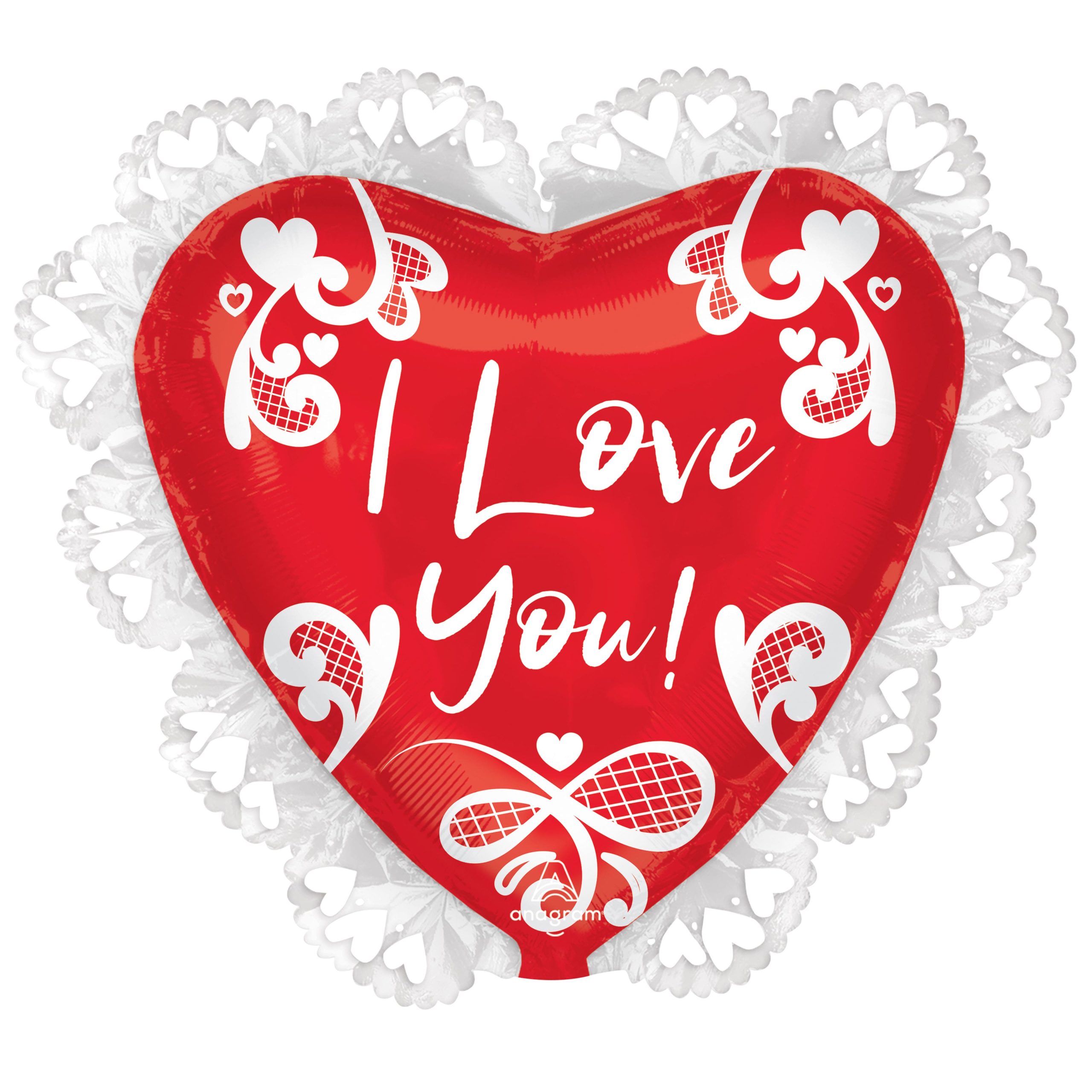 29" Valentine's Day Lace I Love You Heart Foil Foil Balloon