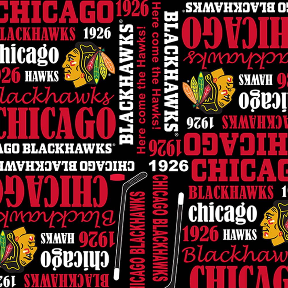 NHL Chicago Blackhawks Allover Cotton Fabric