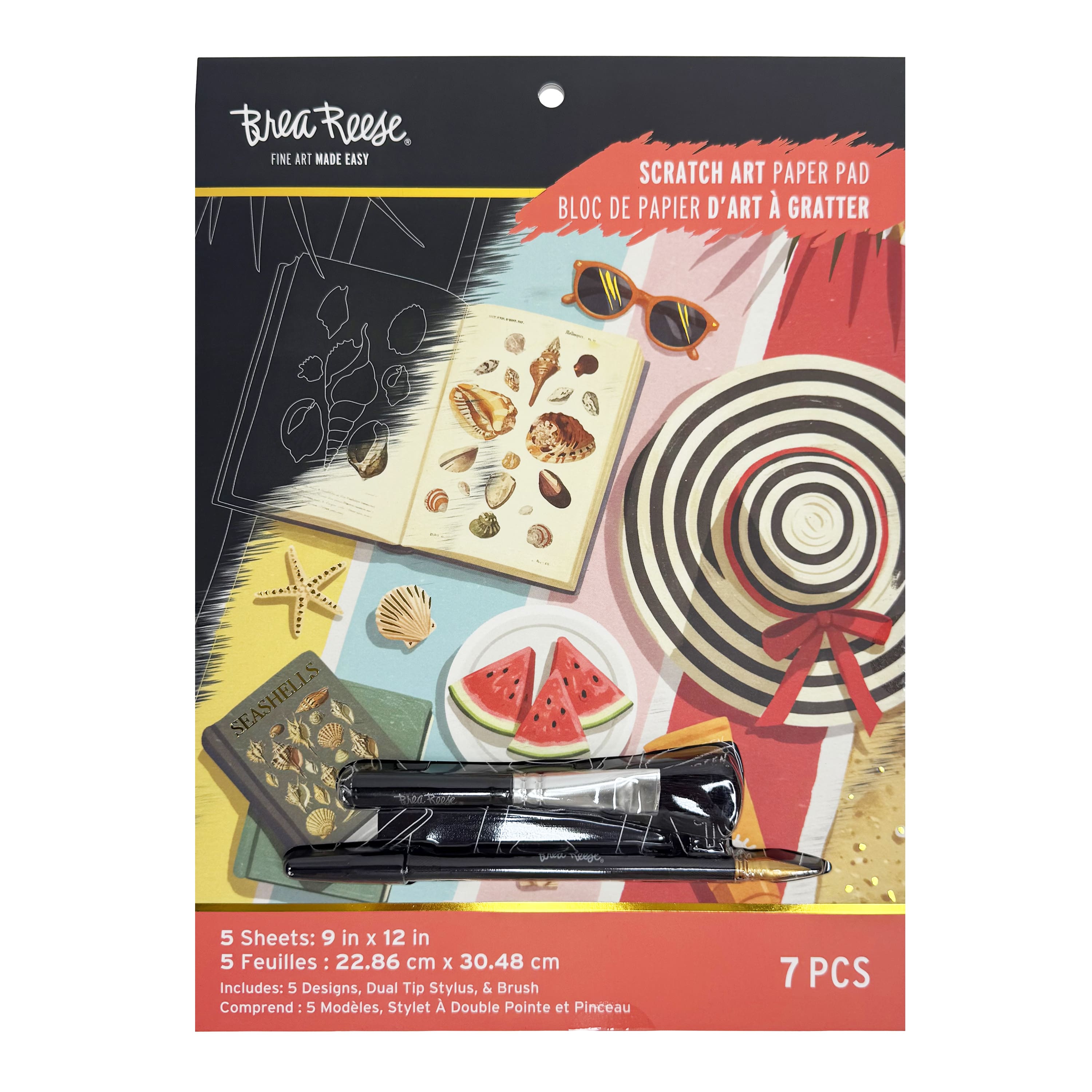 Brea Reese® 9" x 12" Beach Vibes Scratch Art Paper Pad