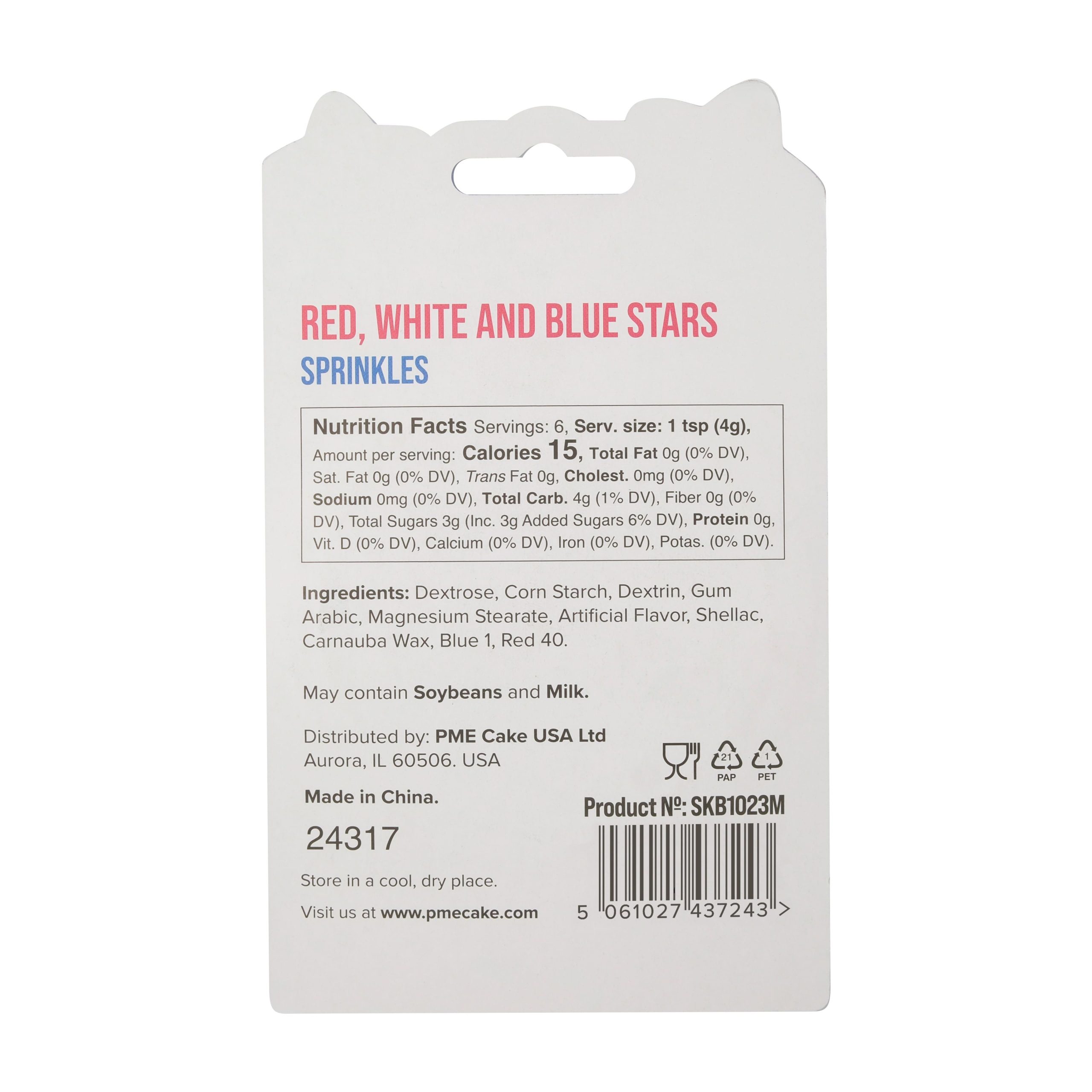 PME Cake Sweet Street® Red, White & Blue Stars Sprinkles - Image 3