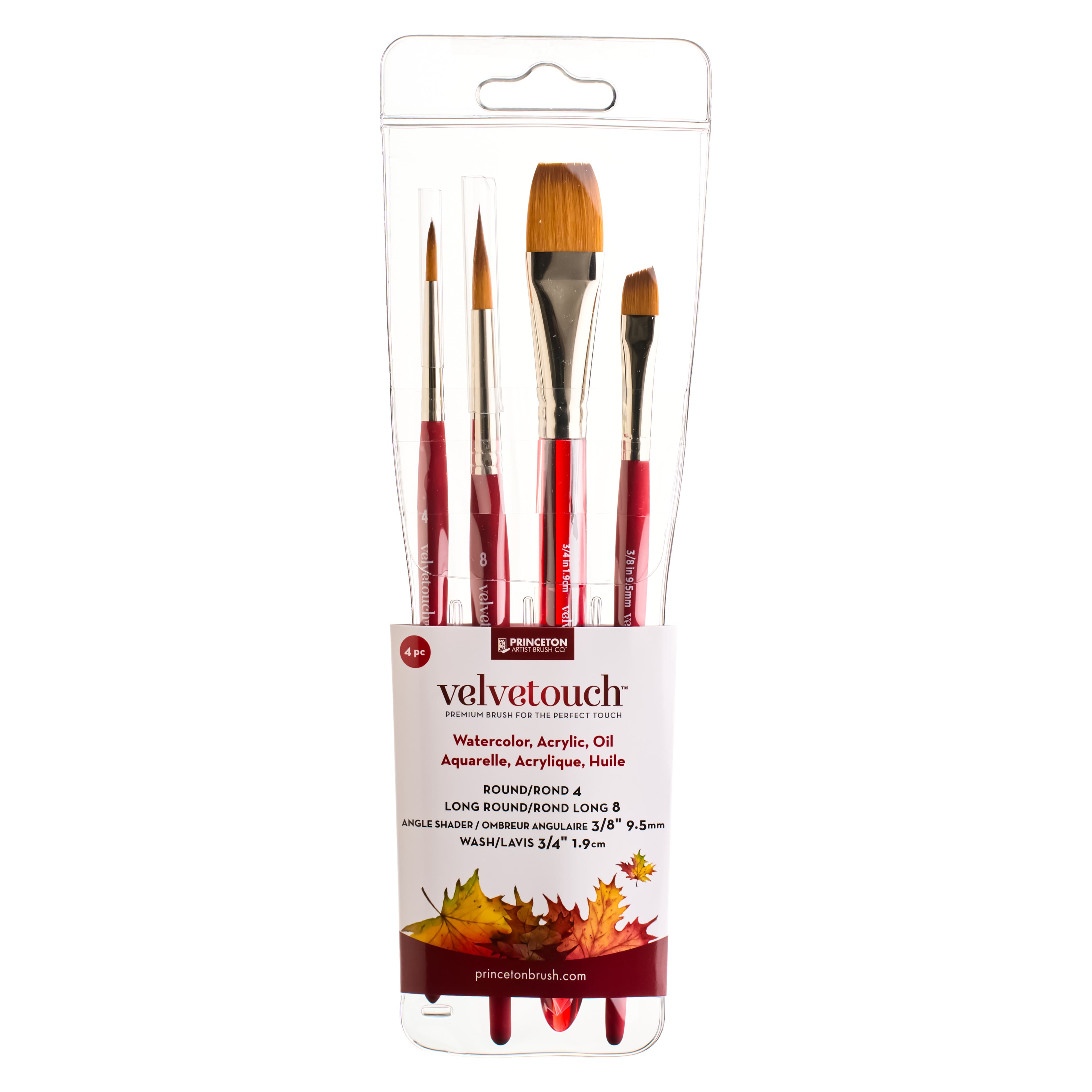 Princeton™ Velvetouch™ 4 Piece Mixed Media Short Handle Brush Set