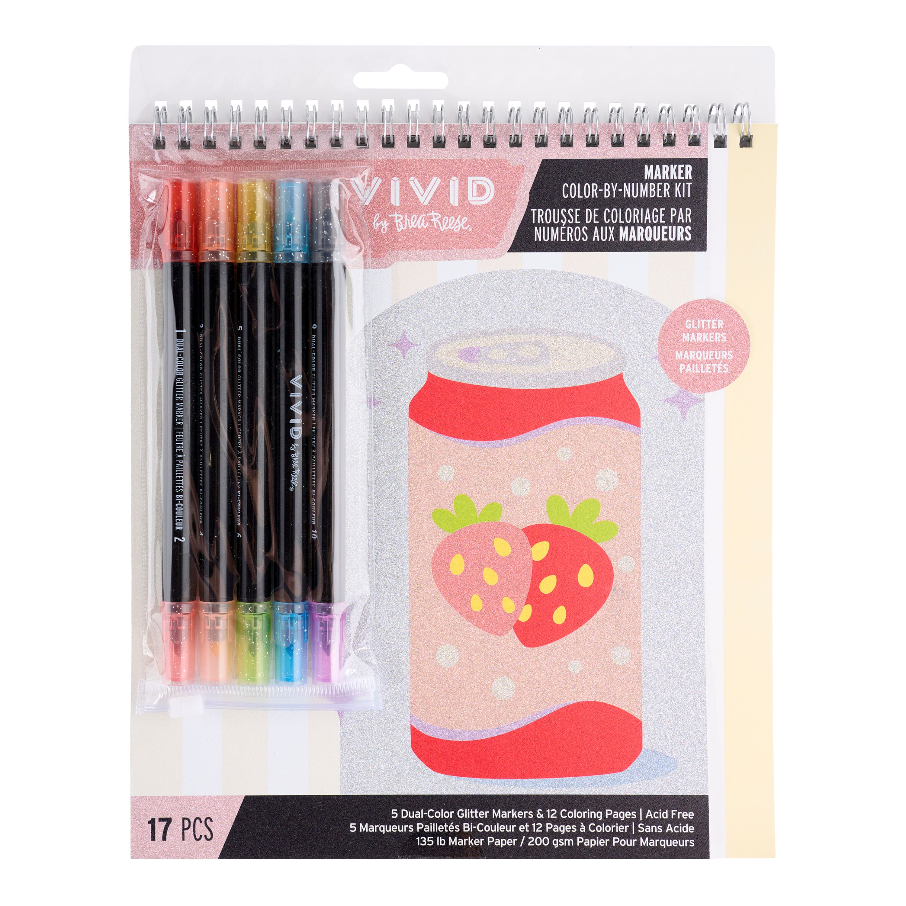 Vivid by Brea Reese® Glitter Color-by-Number Marker Kit