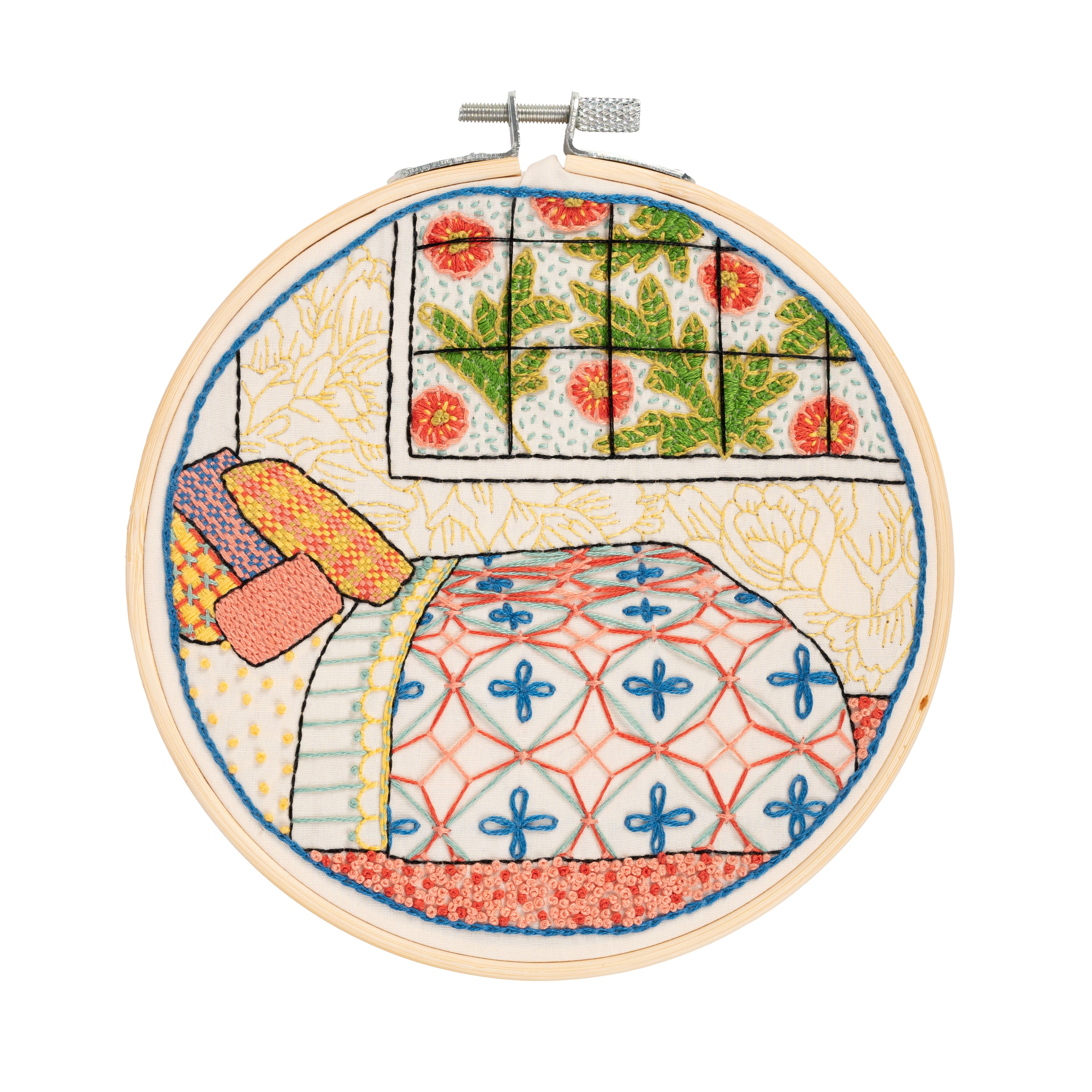 DMC® Homey Bedroom Designer Collection Advanced Embroidery Kit with Hoop