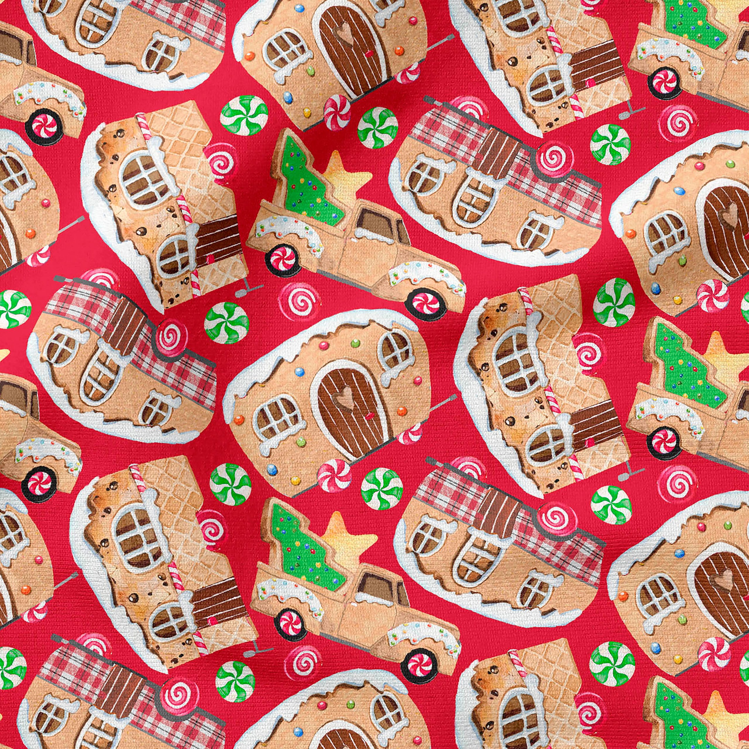 Fabric Editions Gingerbread Toss Cotton Fabric - Image 4