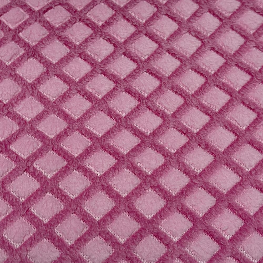 Feldman Pink Lattice Minky Fabric