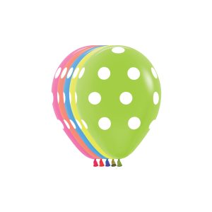 Assorted 11" Polka Dot Latex Balloon, 1pc.