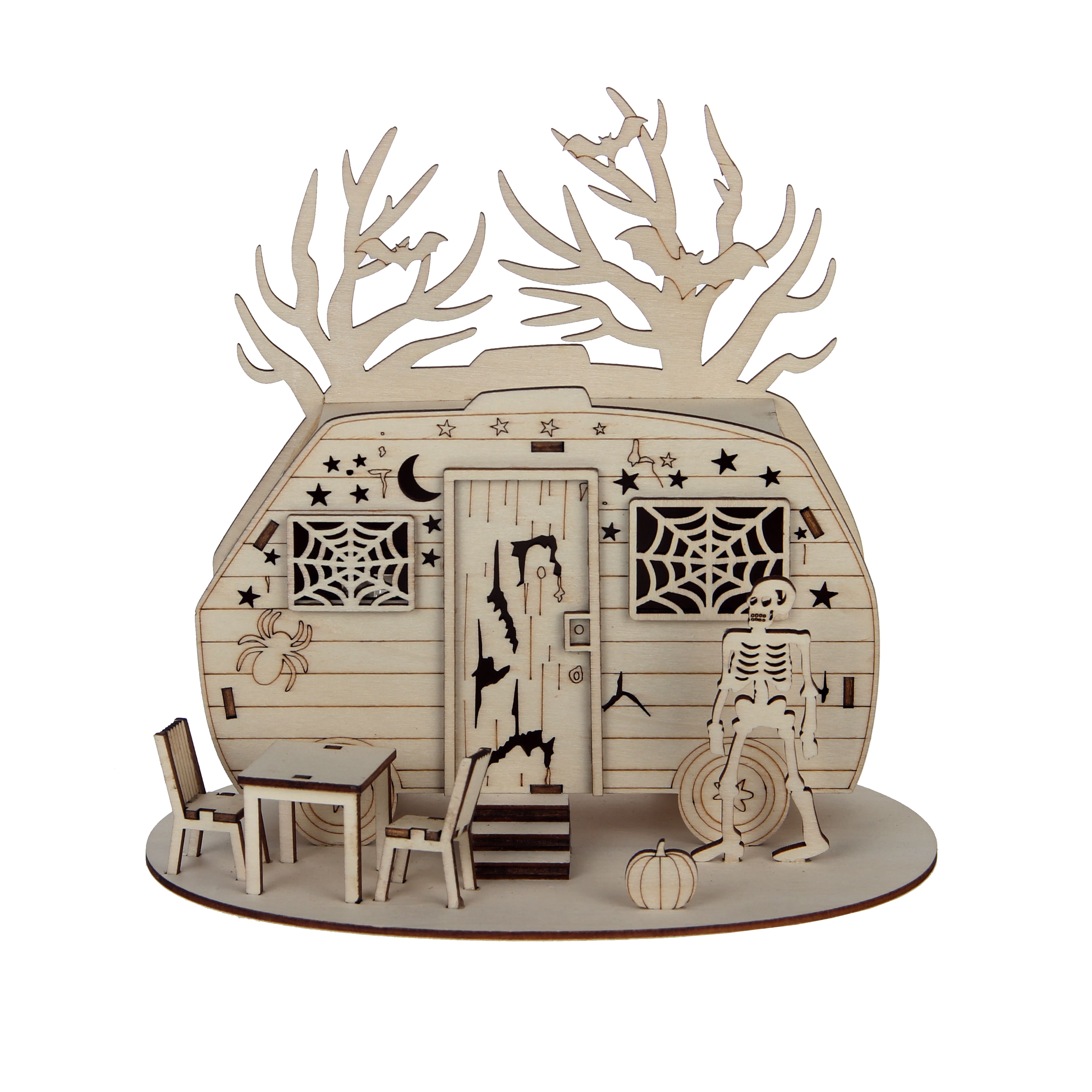 8" Spooky Trailer DIY LED Wood Décor by Make Market®