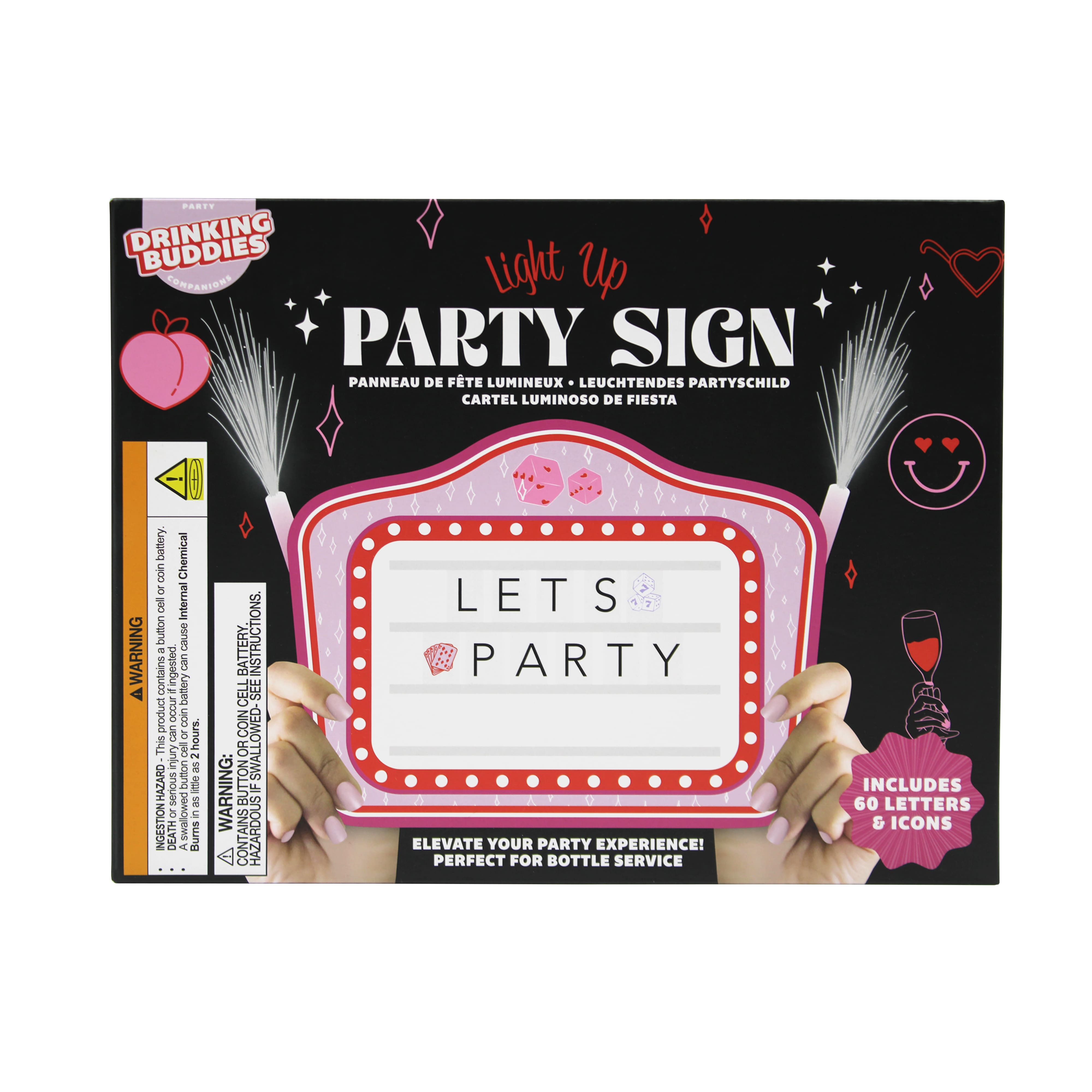Drinking Buddies Light-Up Party Sign