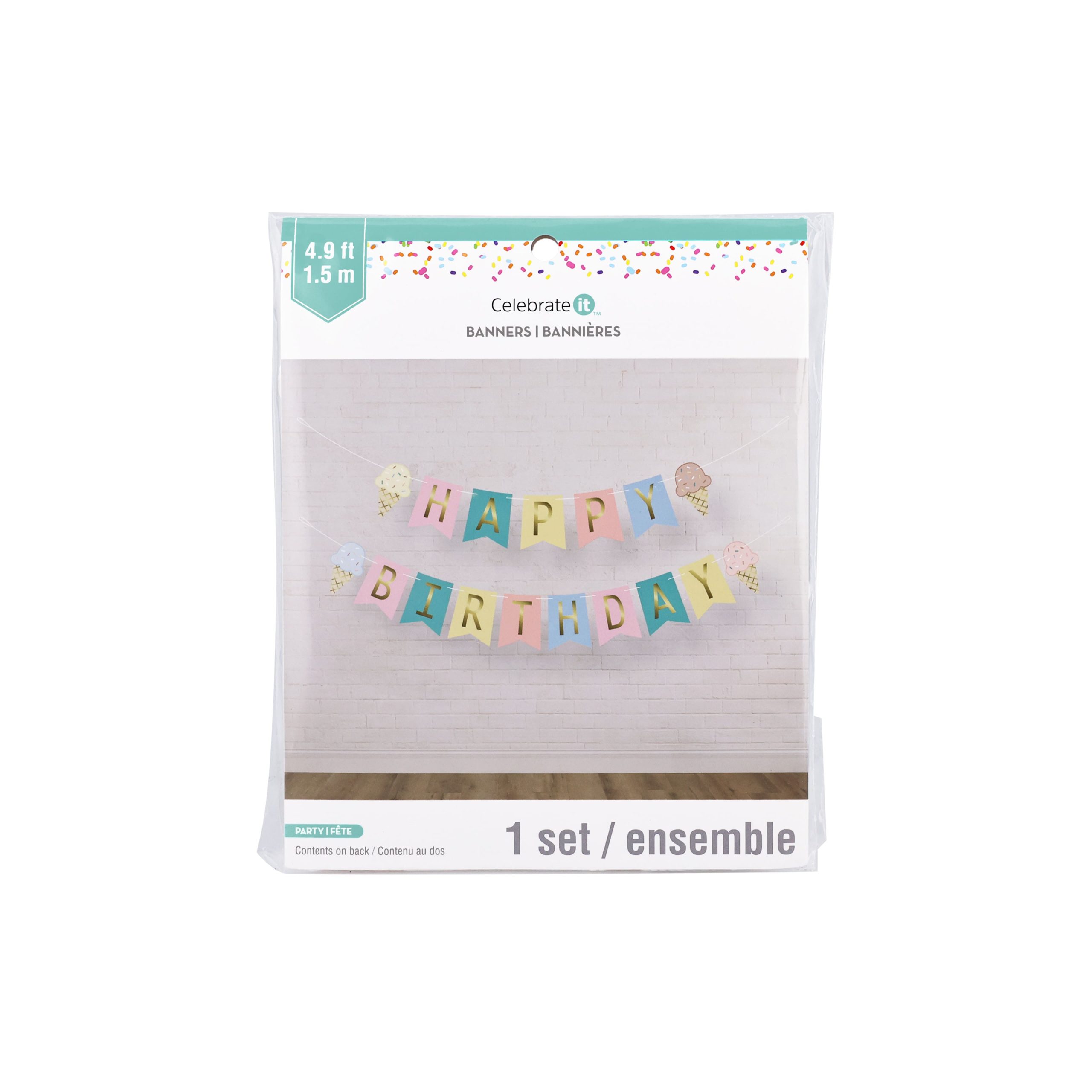 5ft. Ice Cream Happy Birthday Banner Set by Celebrate It™ - Image 2