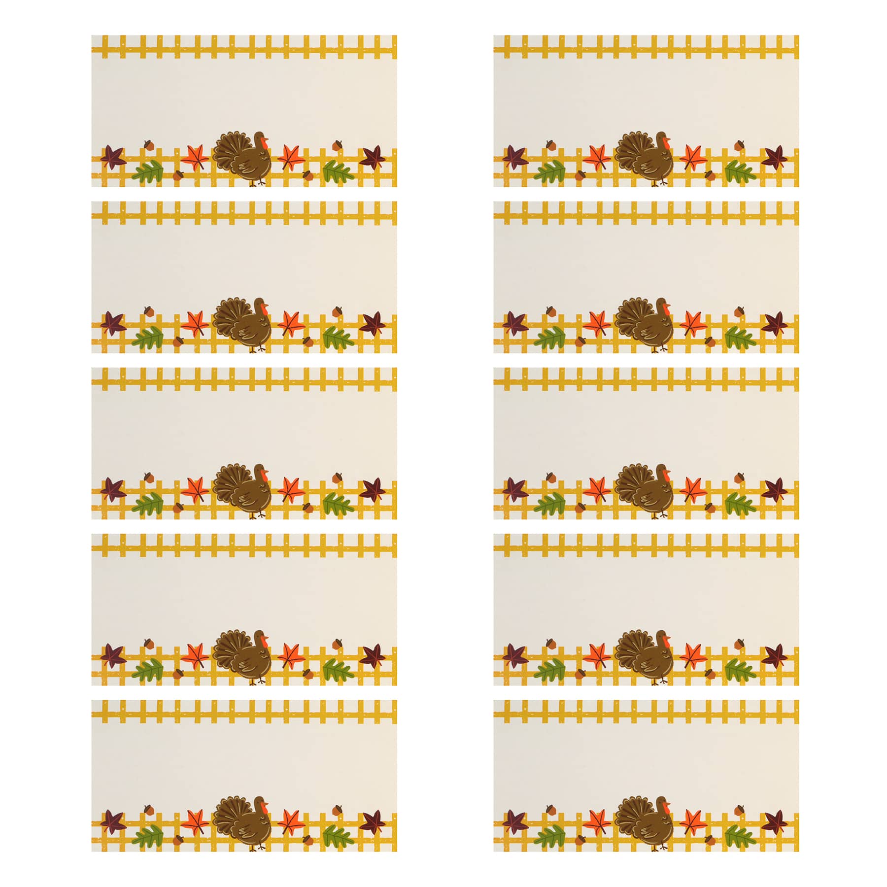 Thanksgiving Turkey Paper Place Cards, 10 pack. by Celebrate It™