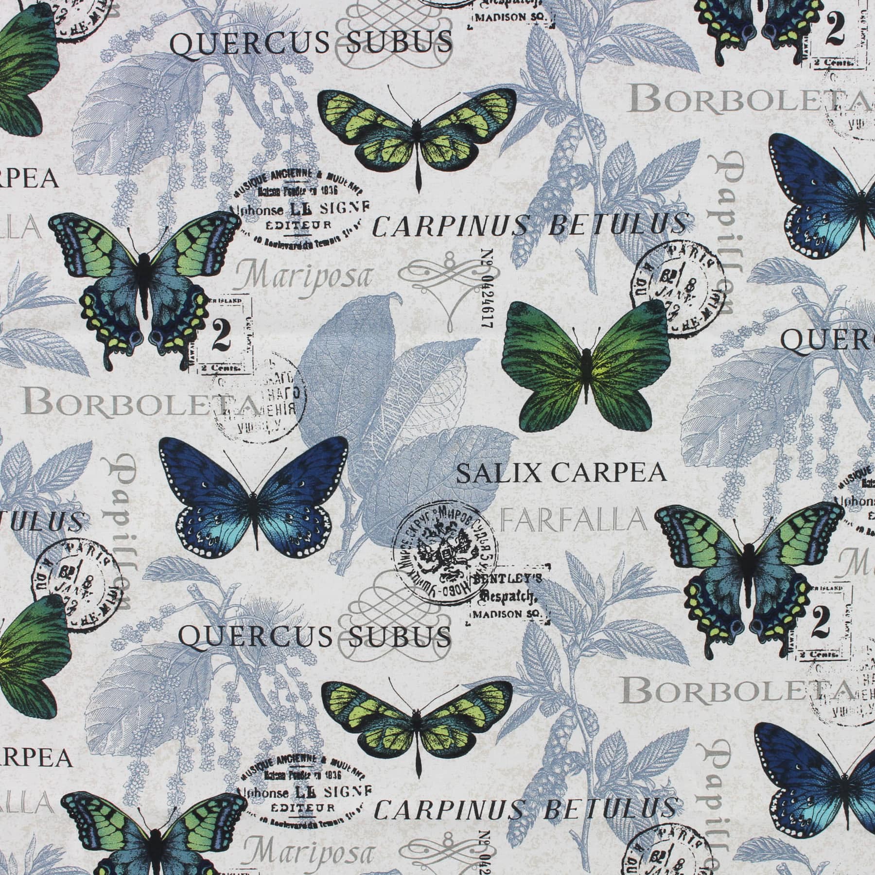 Richloom Borboleta Indigo Cotton Canvas Fabric