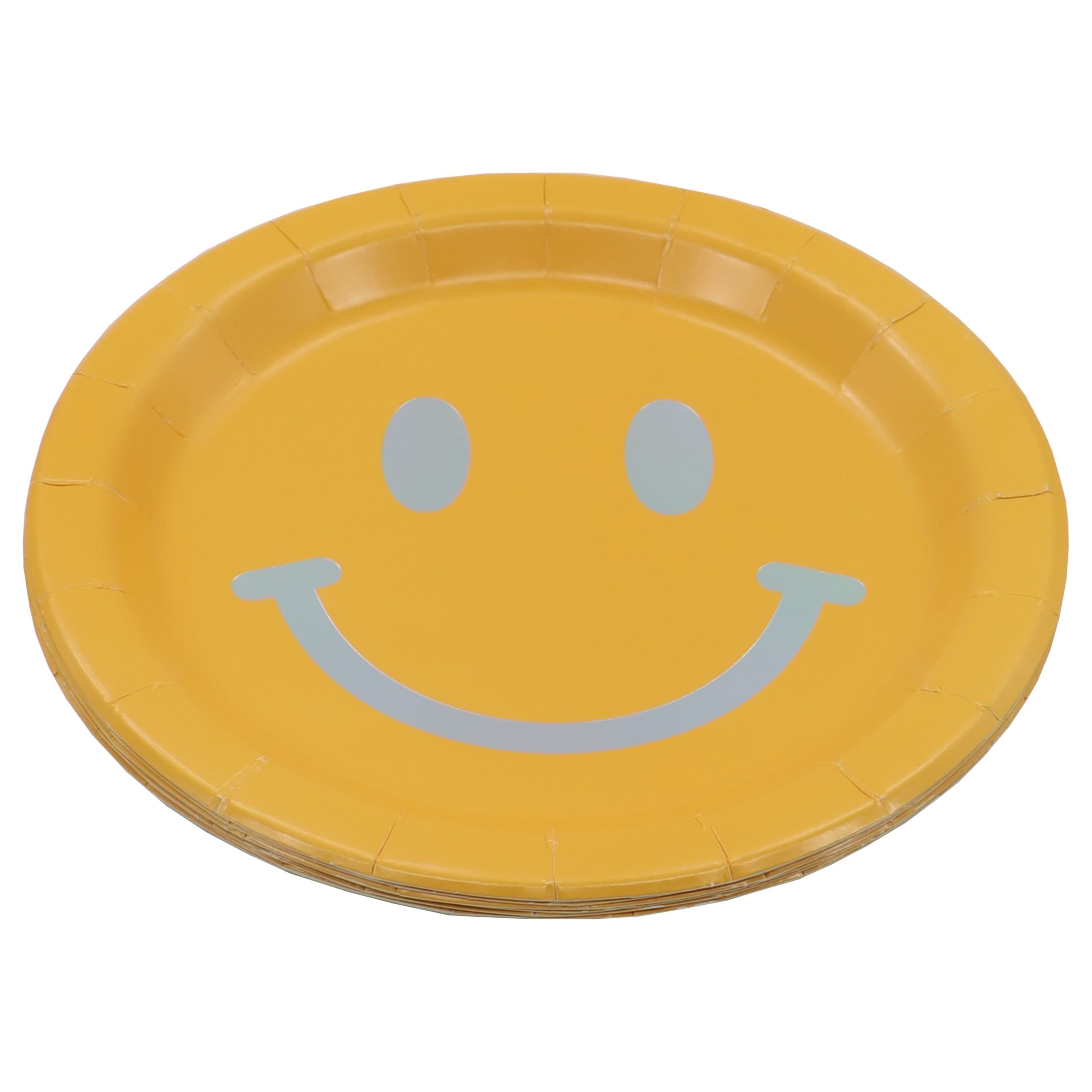 7" Yellow Smiley Face Snack Plates, 8ct. by Celebrate It™ - Image 2