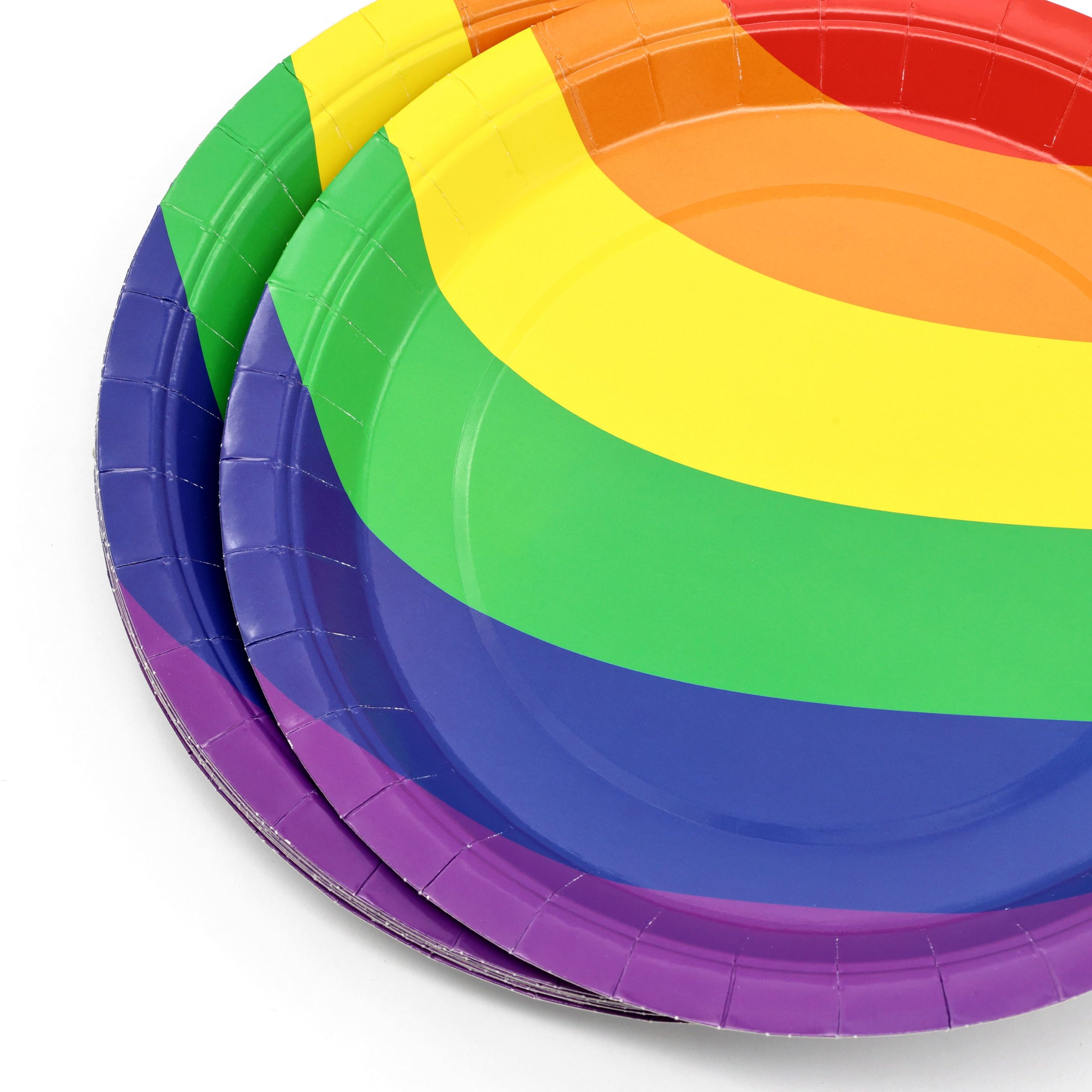 9" Pride Rainbow Stripes Round Paper Dinner Plates, 10ct. by Celebrate It™ - Image 2