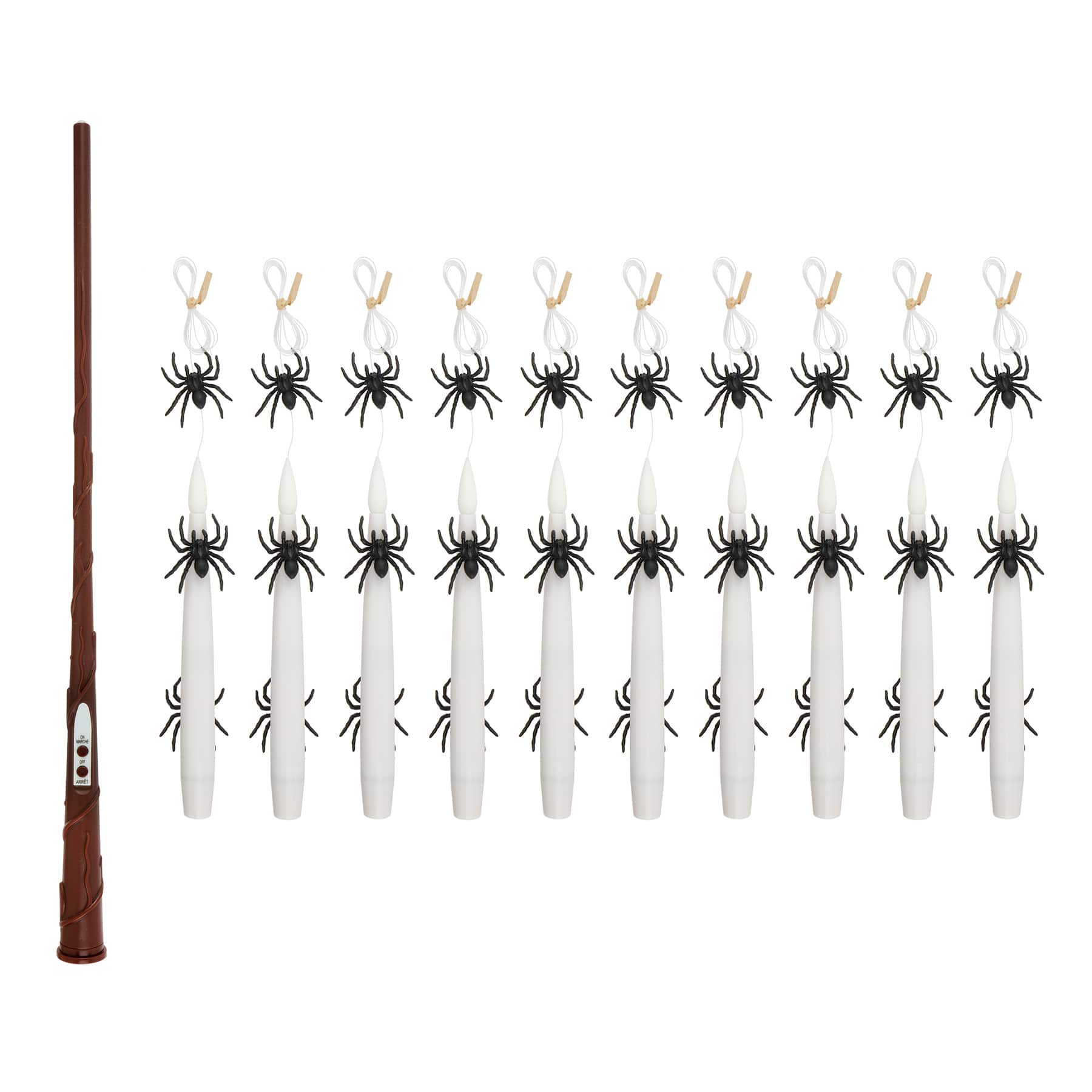 White Taper LED Hanging Candles with Spiders, 10ct. by Ashland®
