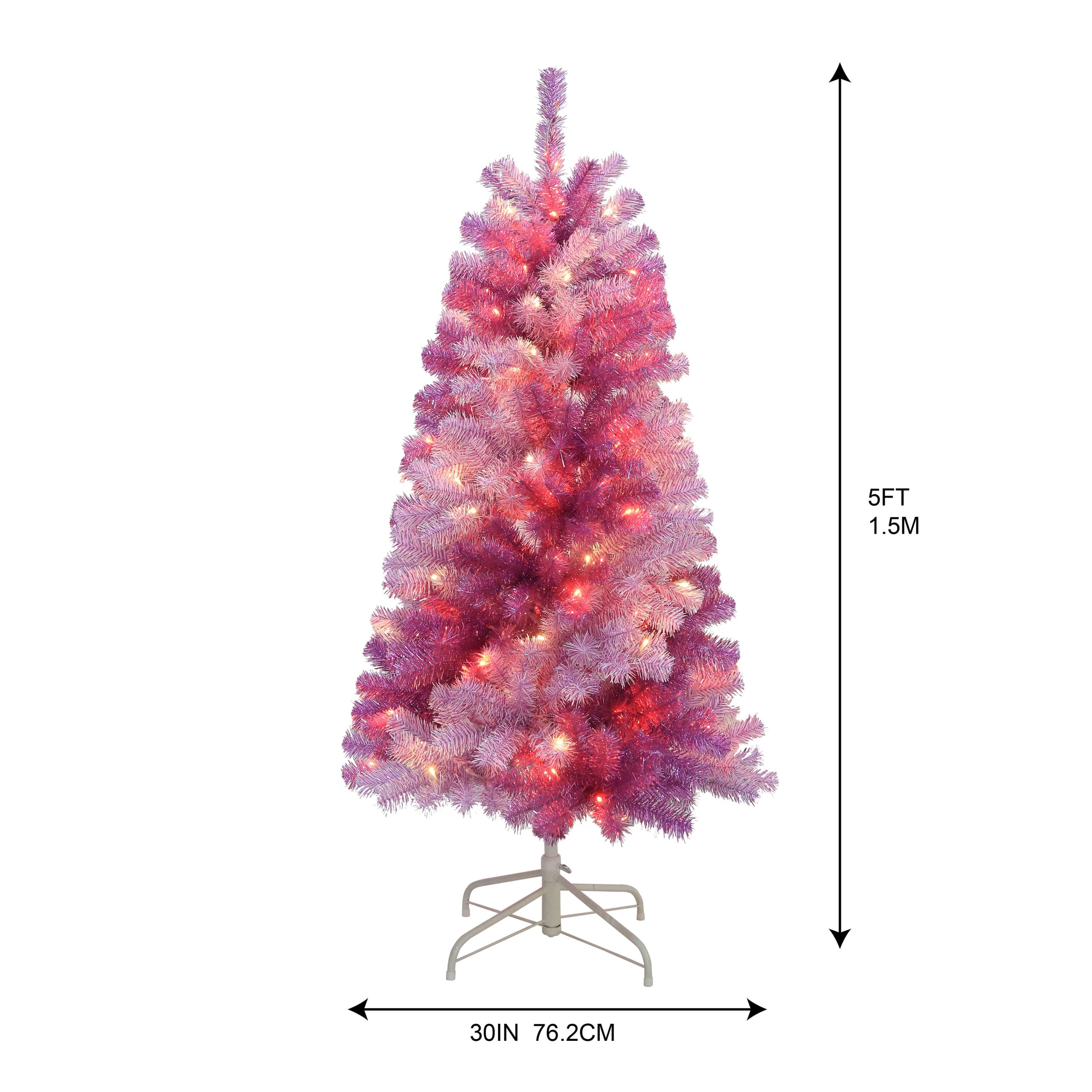 5ft. Pre-Lit Peppermint Pine Artificial Christmas Tree, Warm White LED Lights by Ashland® - Image 4