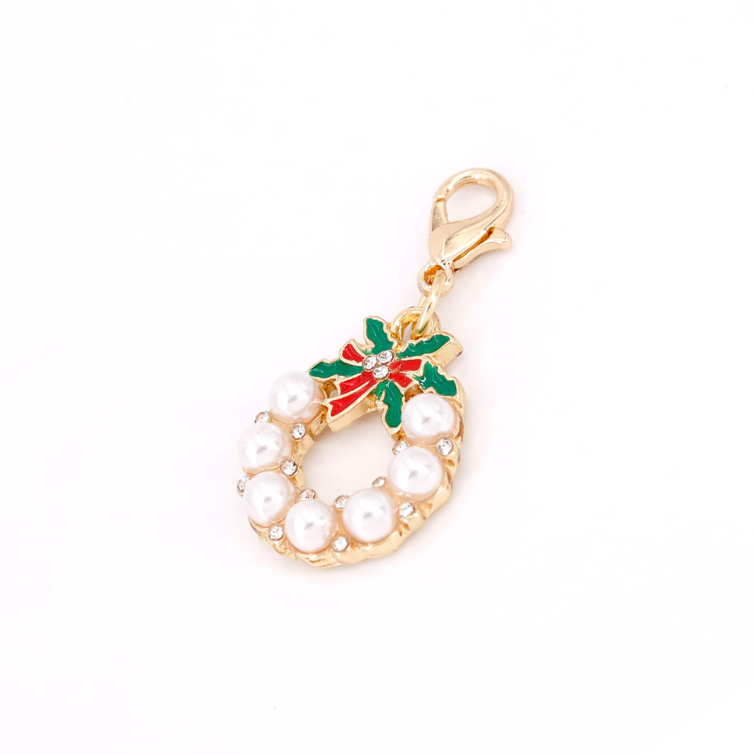 Crystal & Pearl Christmas Wreath Charm by Bead Landing™ - Image 2