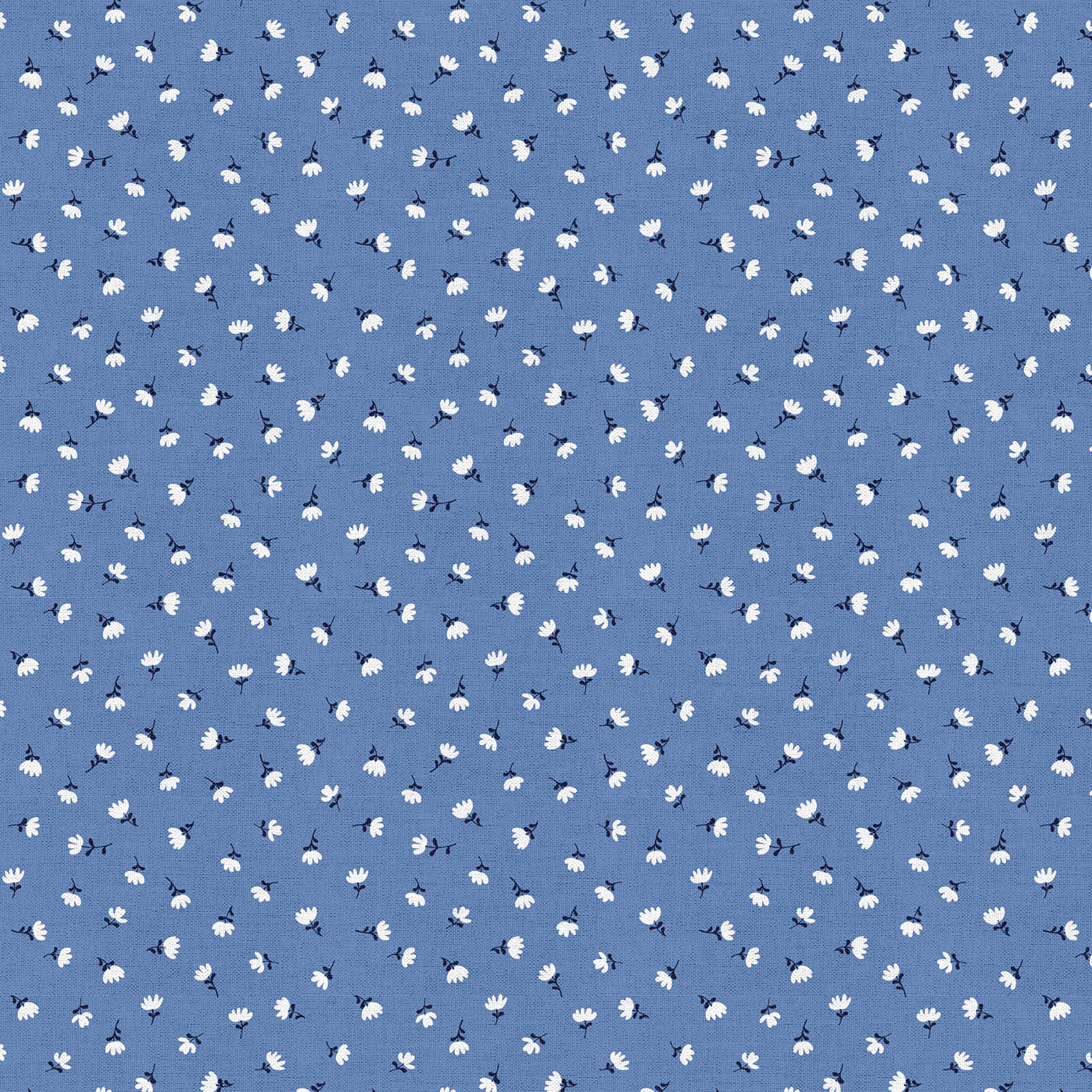 Fabric Editions Blue Carolina Flower Cotton Fabric