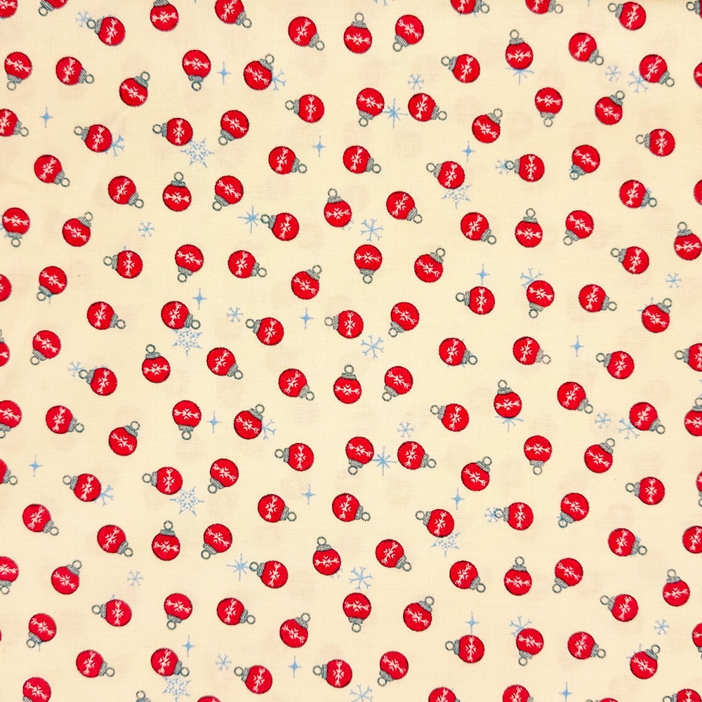 Rudolph the Red-Nosed Reindeer Baubles Cotton Quilting Fabric