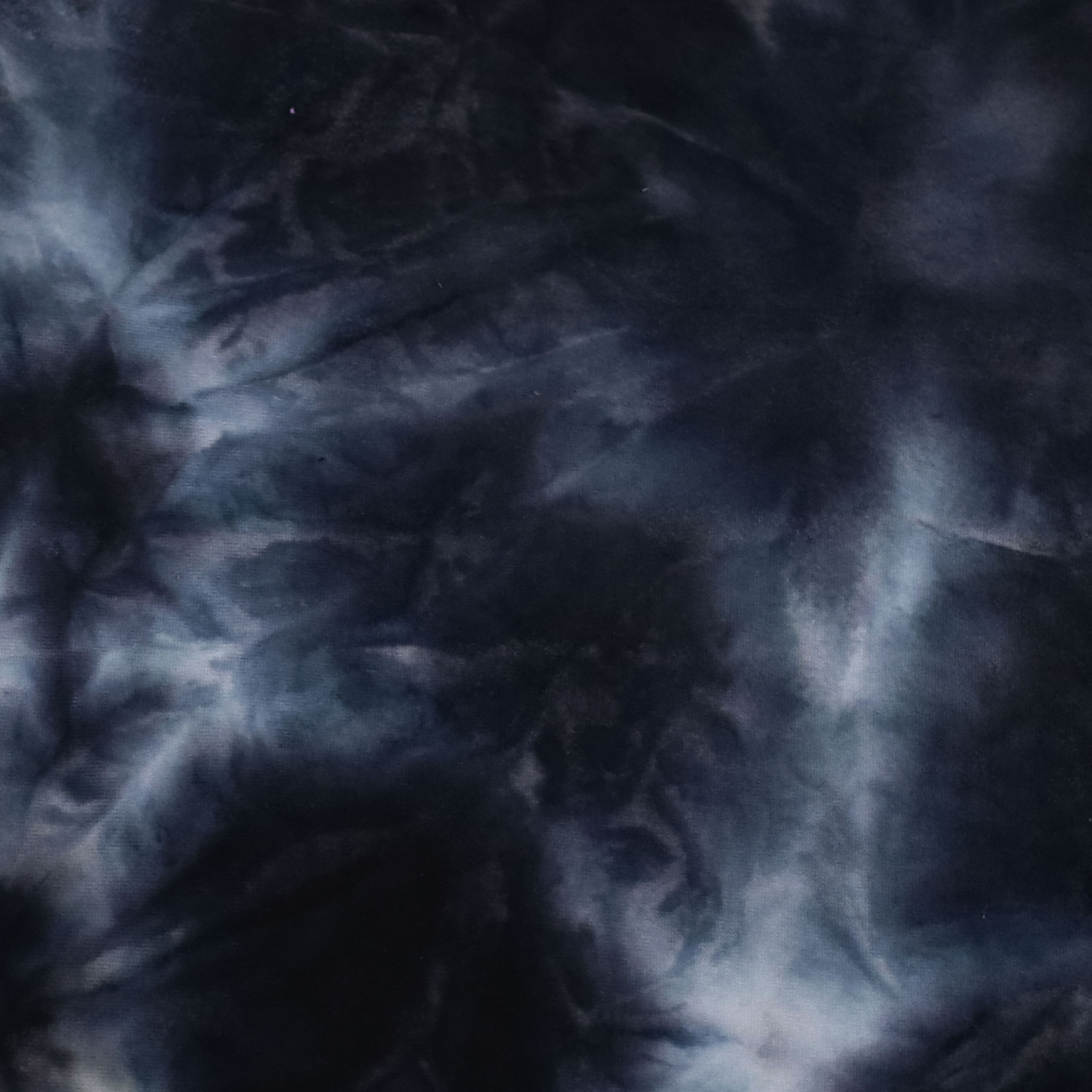 Fabric Merchants Black & White Tie Dye Double Brushed 4-Way Stretch Fabric