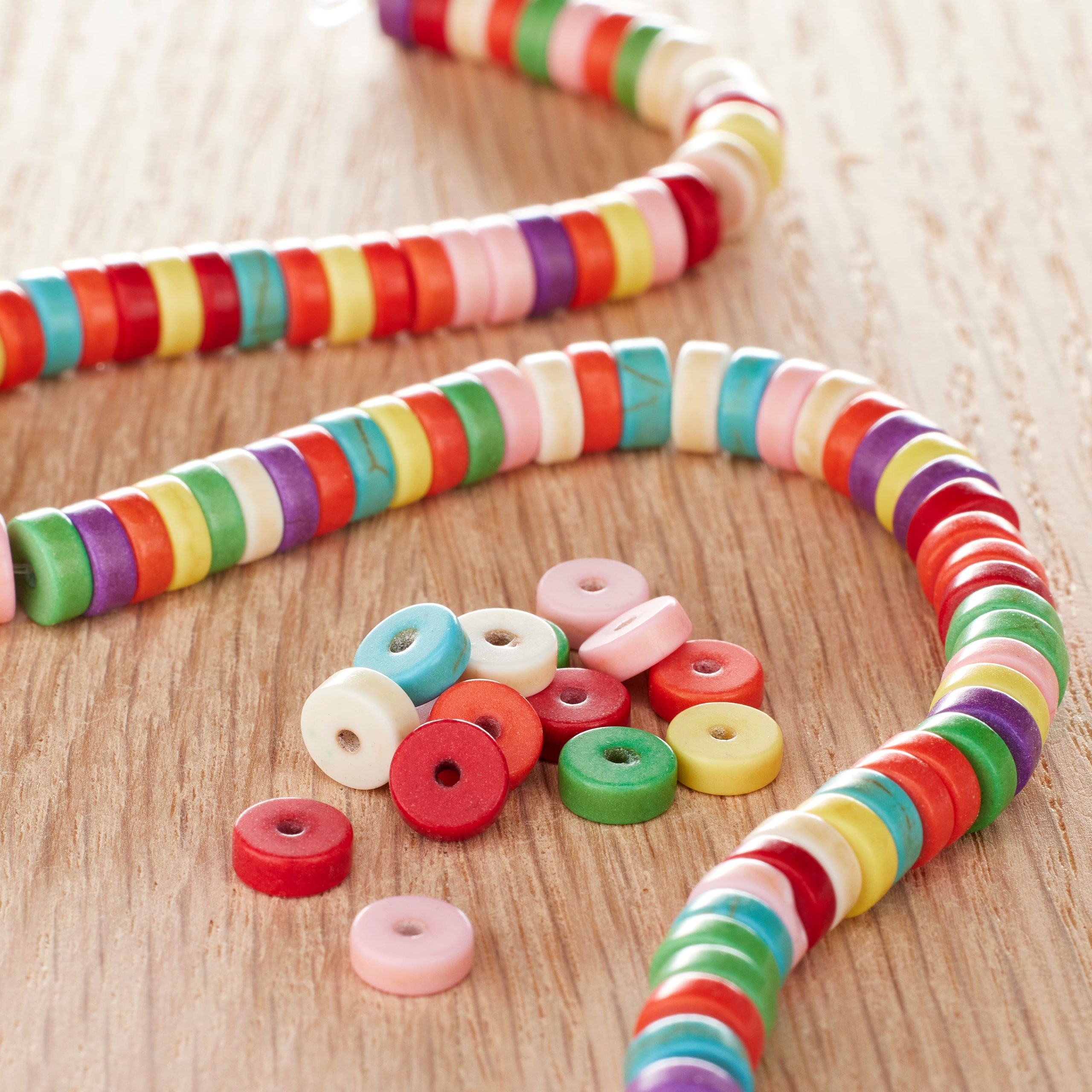 Multicolor Howlite Rondelle Beads by Bead Landing™, 6mm - Image 2