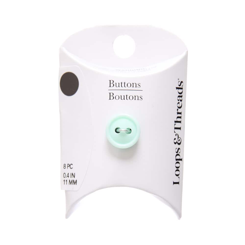11mm Pale Green Round Buttons, 8ct. by Loops & Threads®