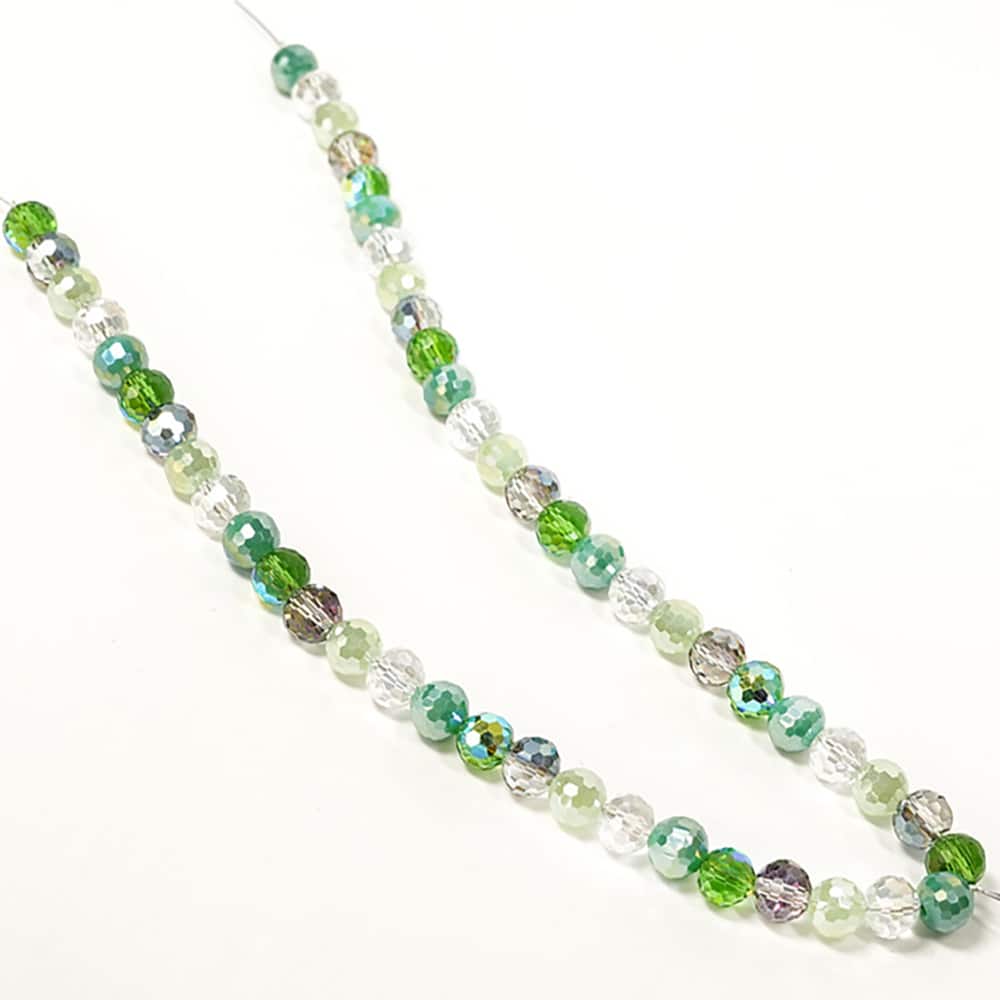 Jesse James Beads 8mm Round Green Mix Faceted Beads - Image 4