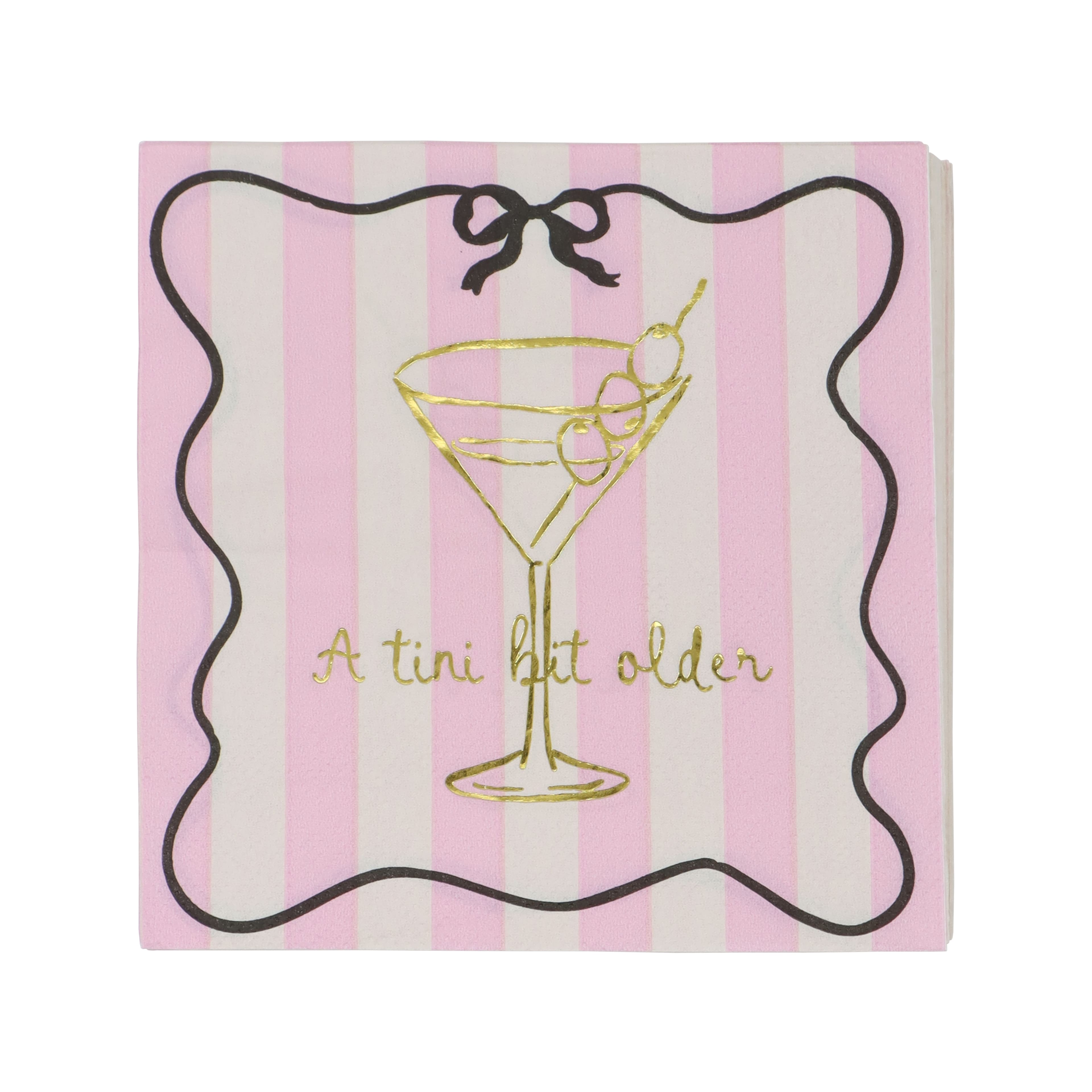 Pink Stripes Tini Bit Older Paper Beverage Napkins, 20ct. by Celebrate It™
