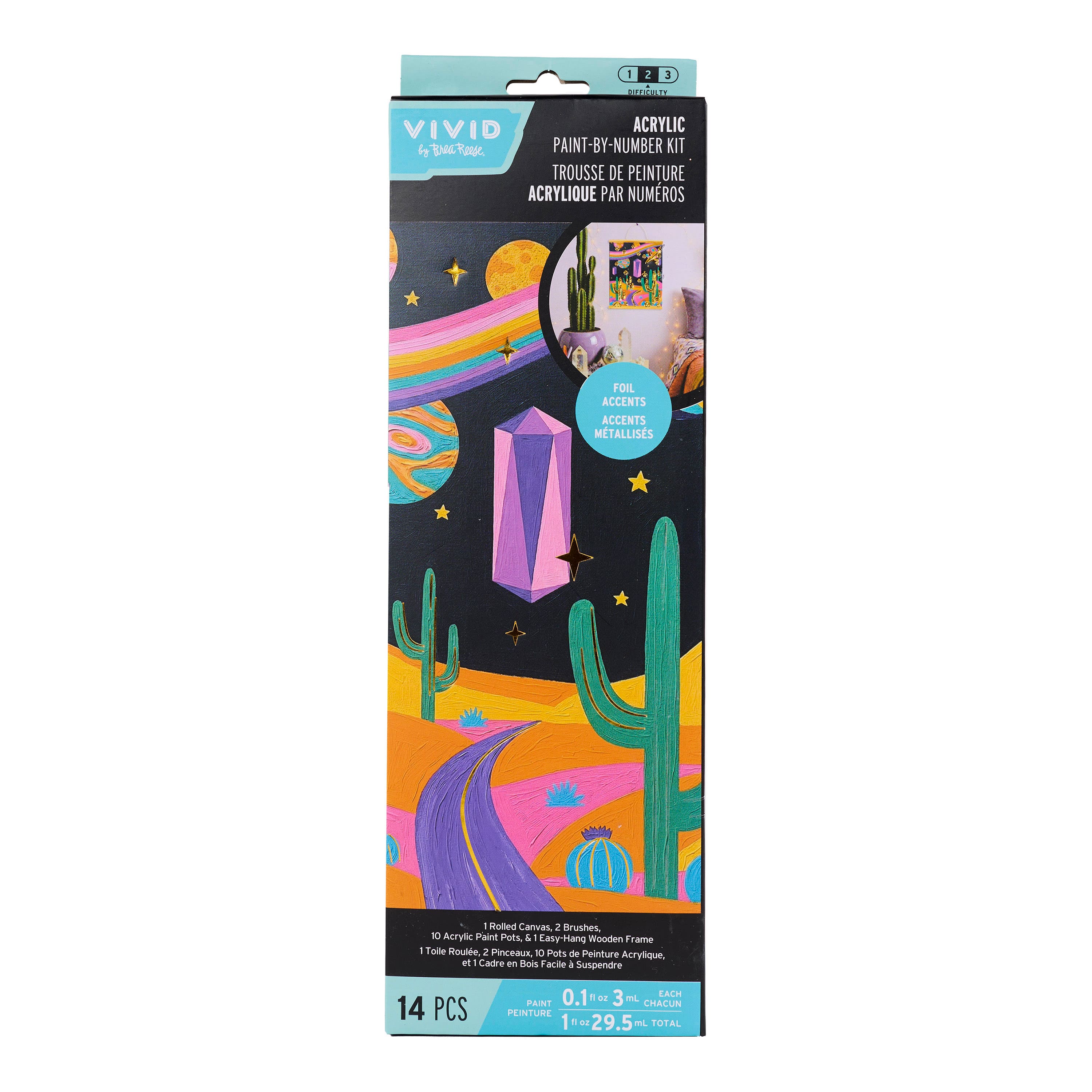 Vivid by Brea Reese® Crystal Skies Canvas Acrylic Paint-by-Number Kit