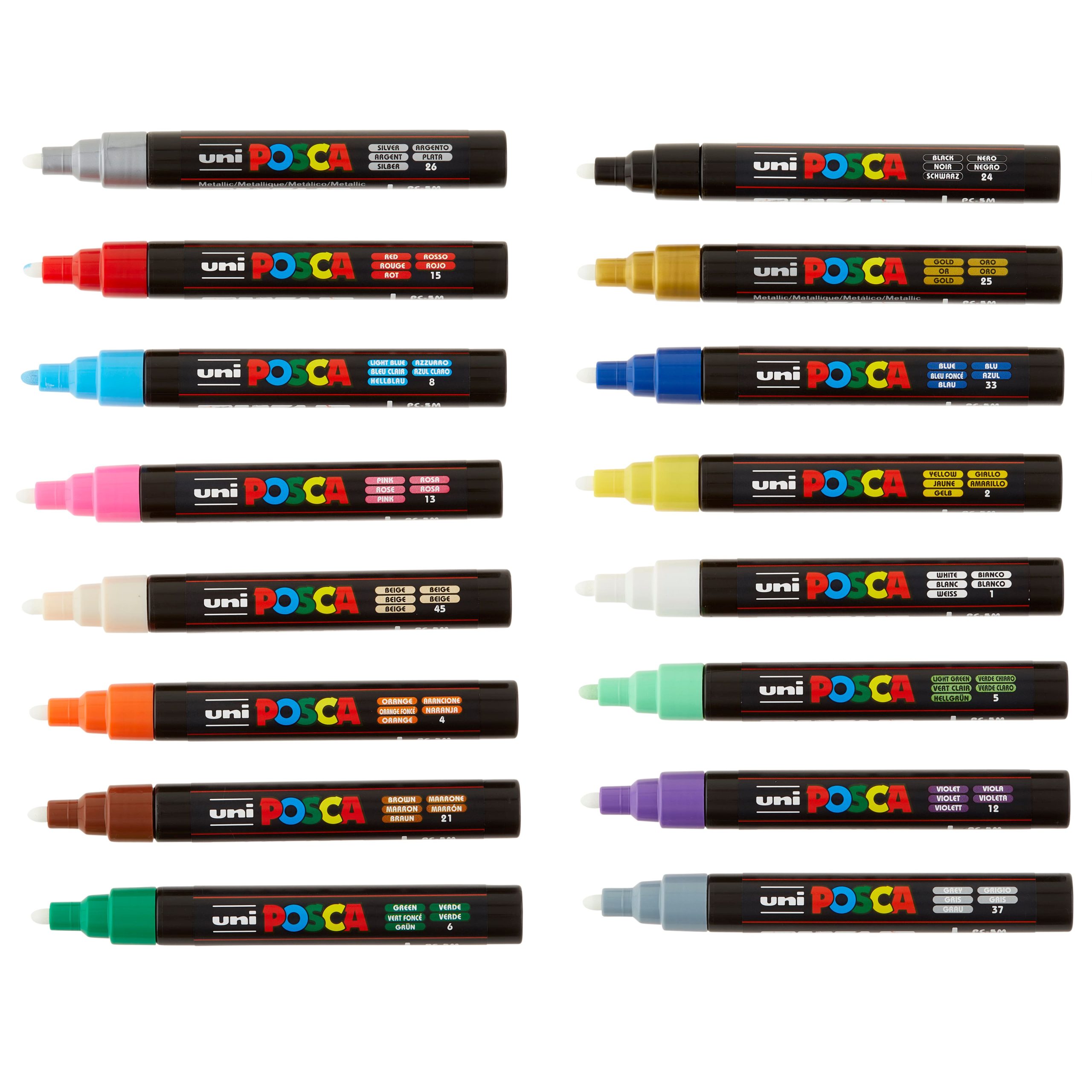 Uni Posca PC-5M 16 Color Medium Tip Paint Marker Set - Image 3