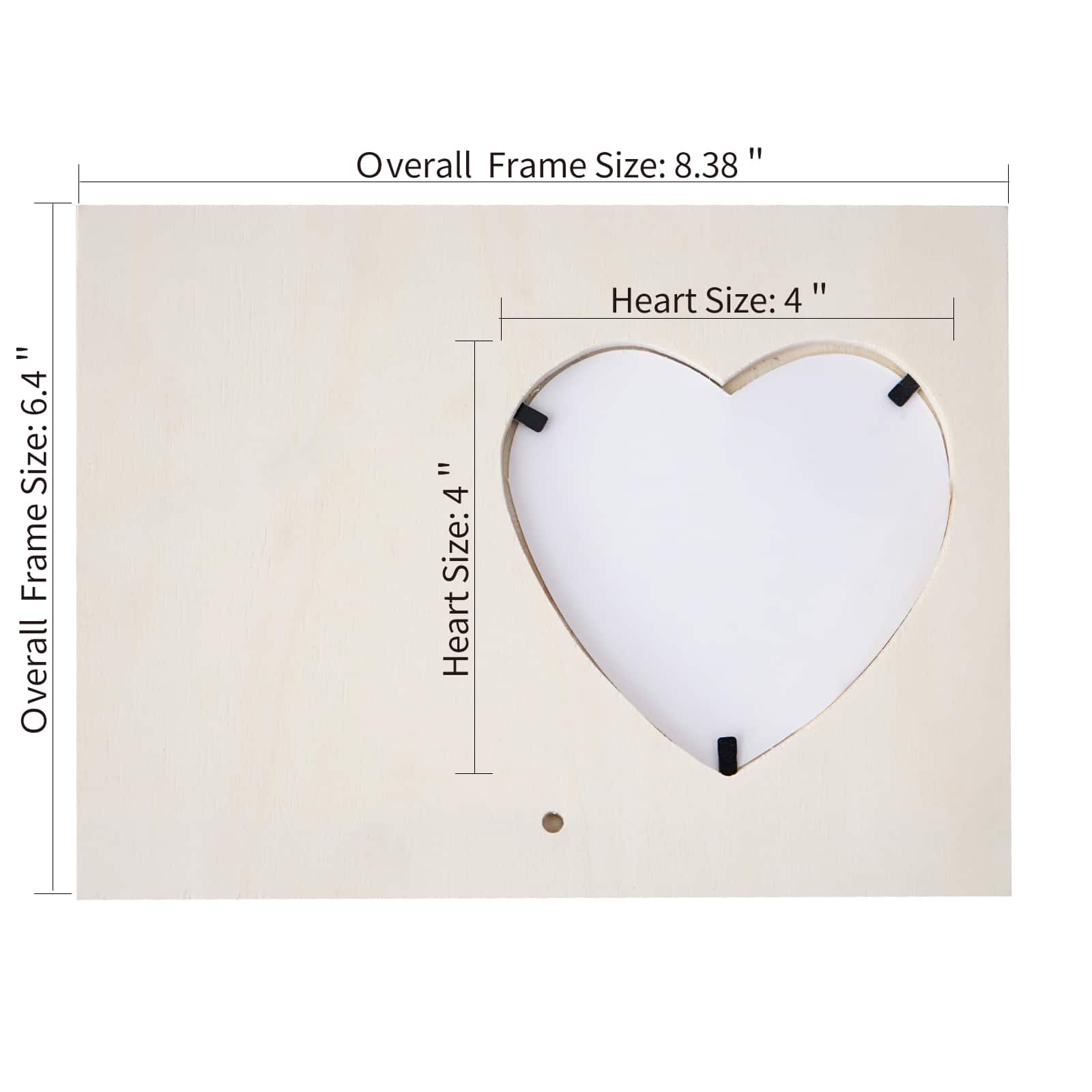 8.5" x 6.5" Wood Frame with Heart Opening by Make Market® - Image 4