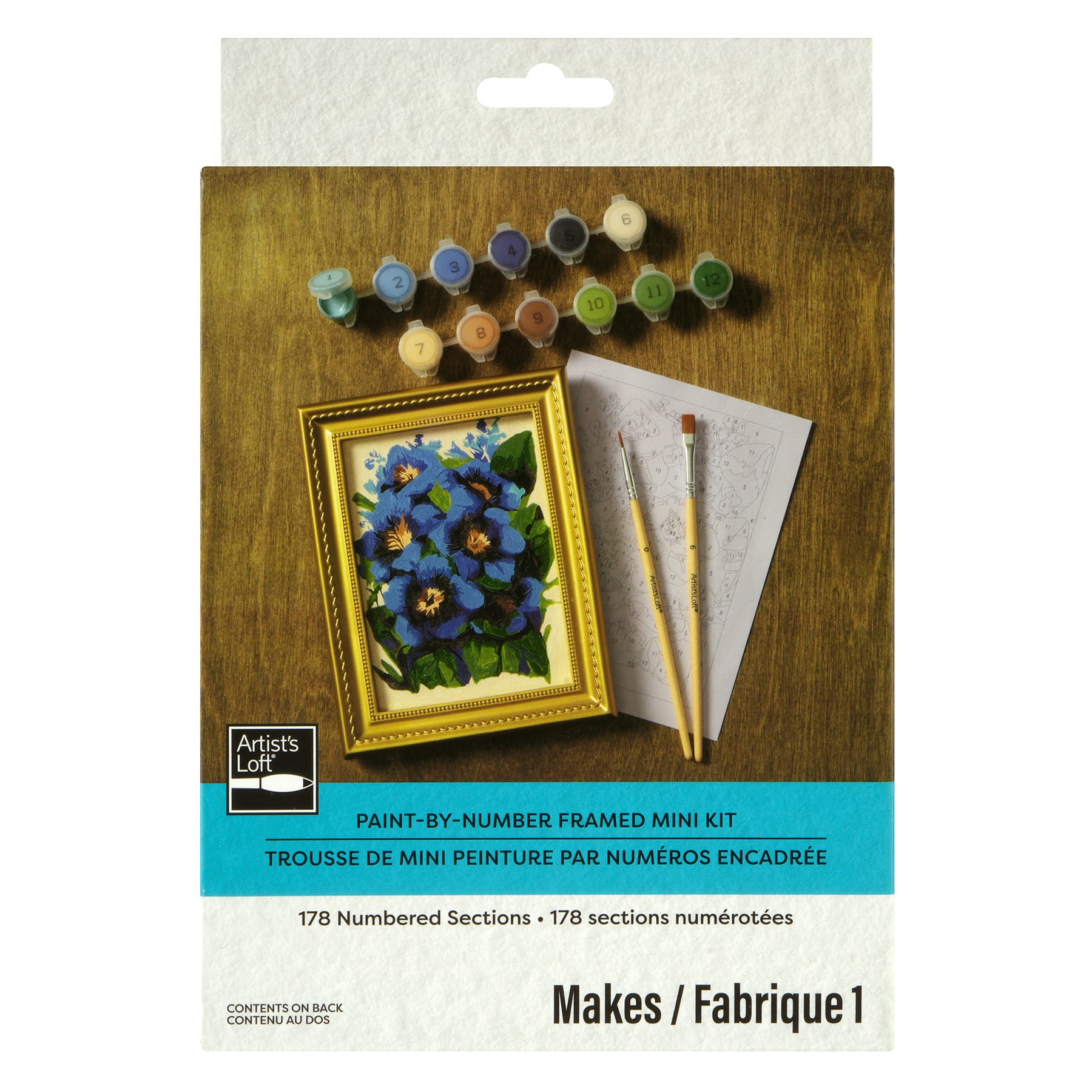 Blue Pansy Paint-by-Number Framed Mini Kit by Artist's Loft®