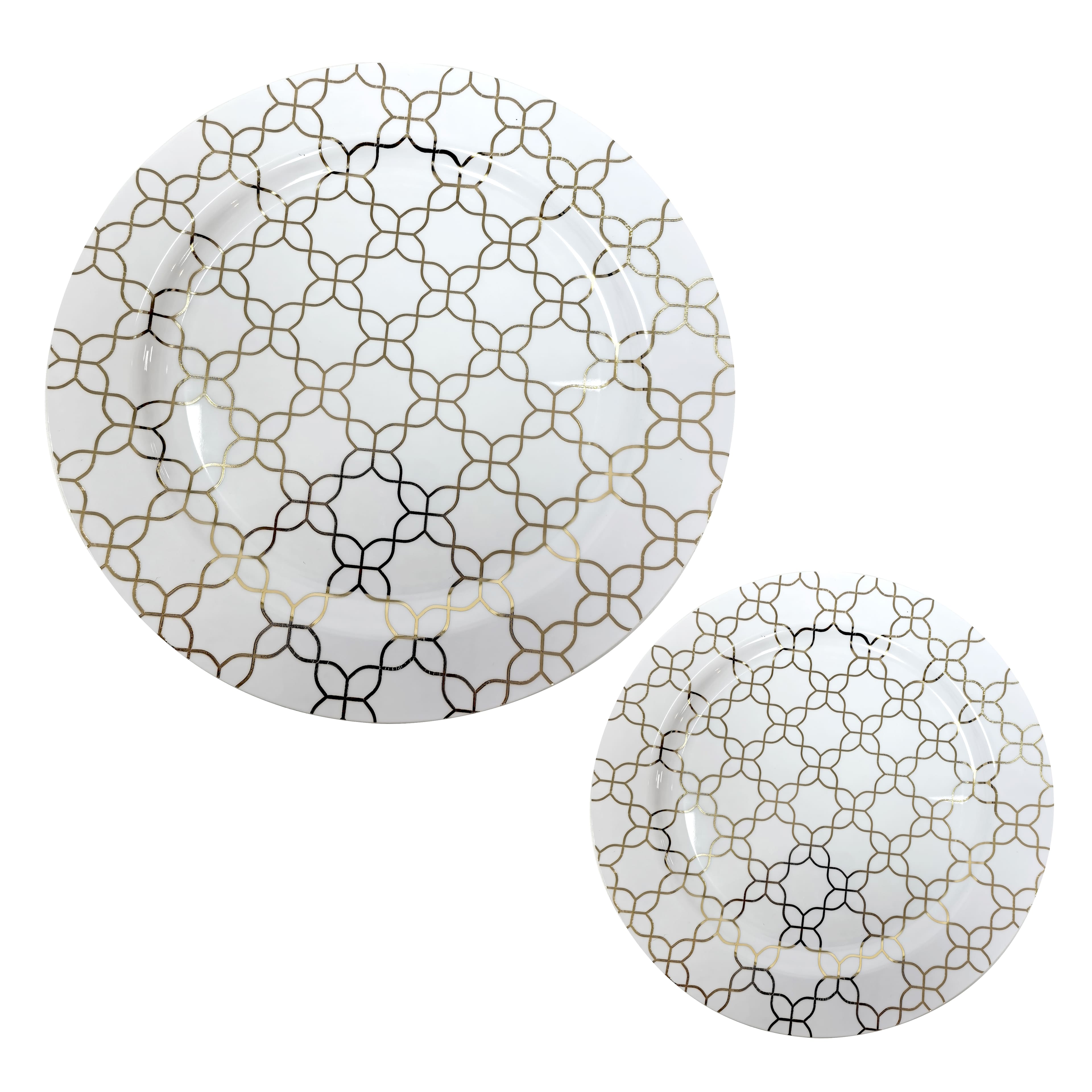 Gold Quatrefoil Lunch & Dinner Plates, 40ct. by Celebrate It™