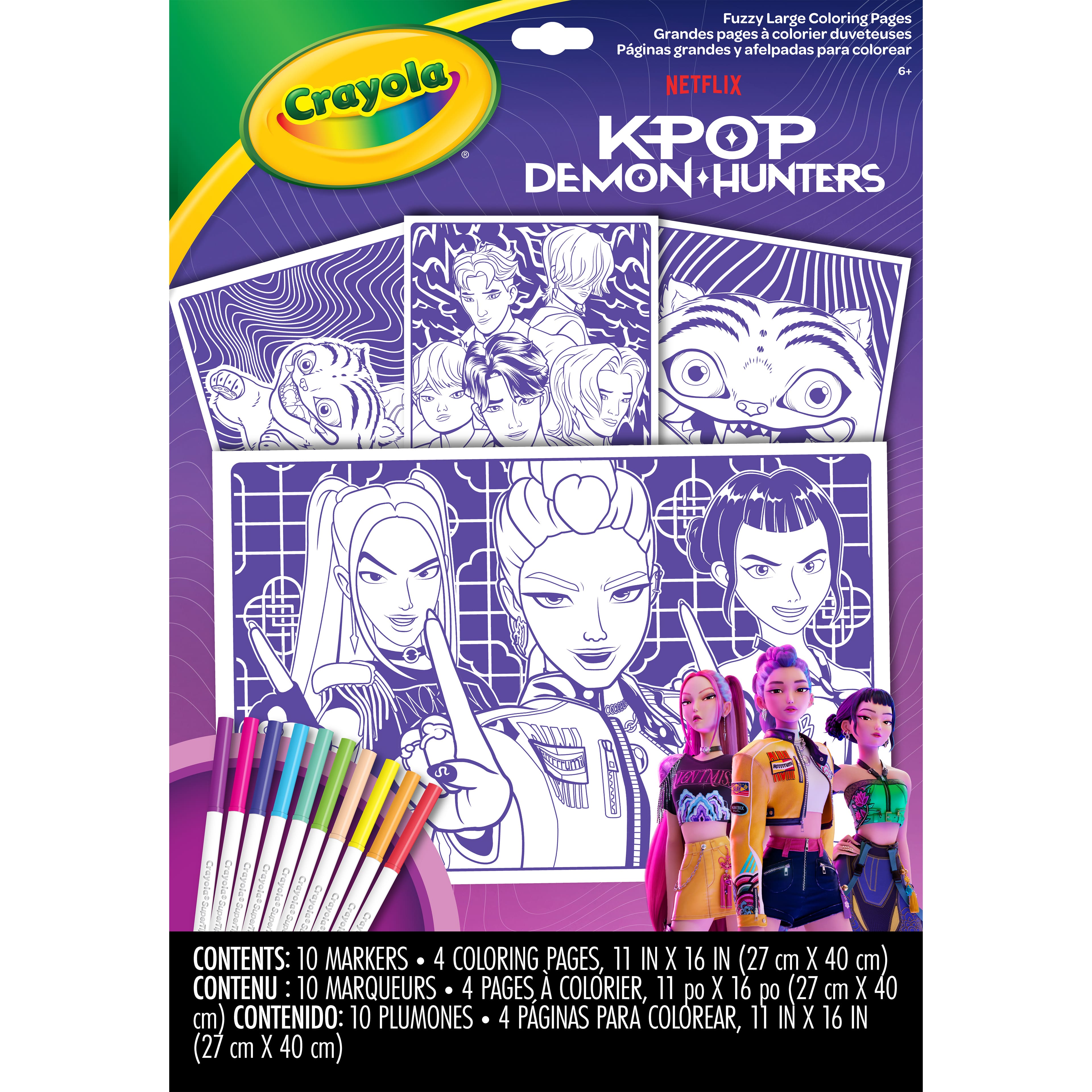 Crayola® KPop Demon Hunters Large Fuzzy Coloring Page Set