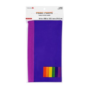 54" x 108" Rainbow Striped Table Cover by Celebrate It™