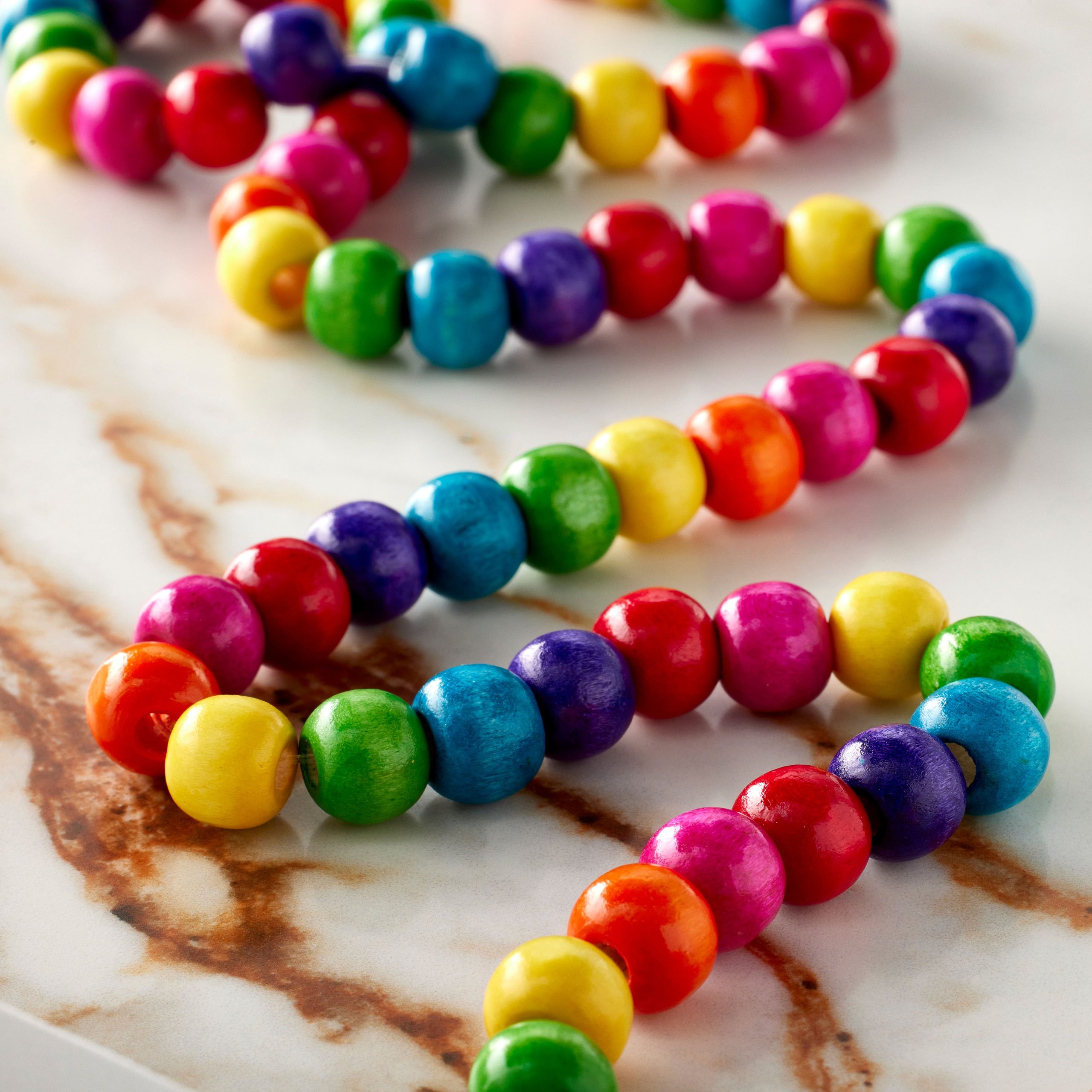 Multicolored Wood Rondelle Beads, 10mm by Bead Landing™ - Image 2
