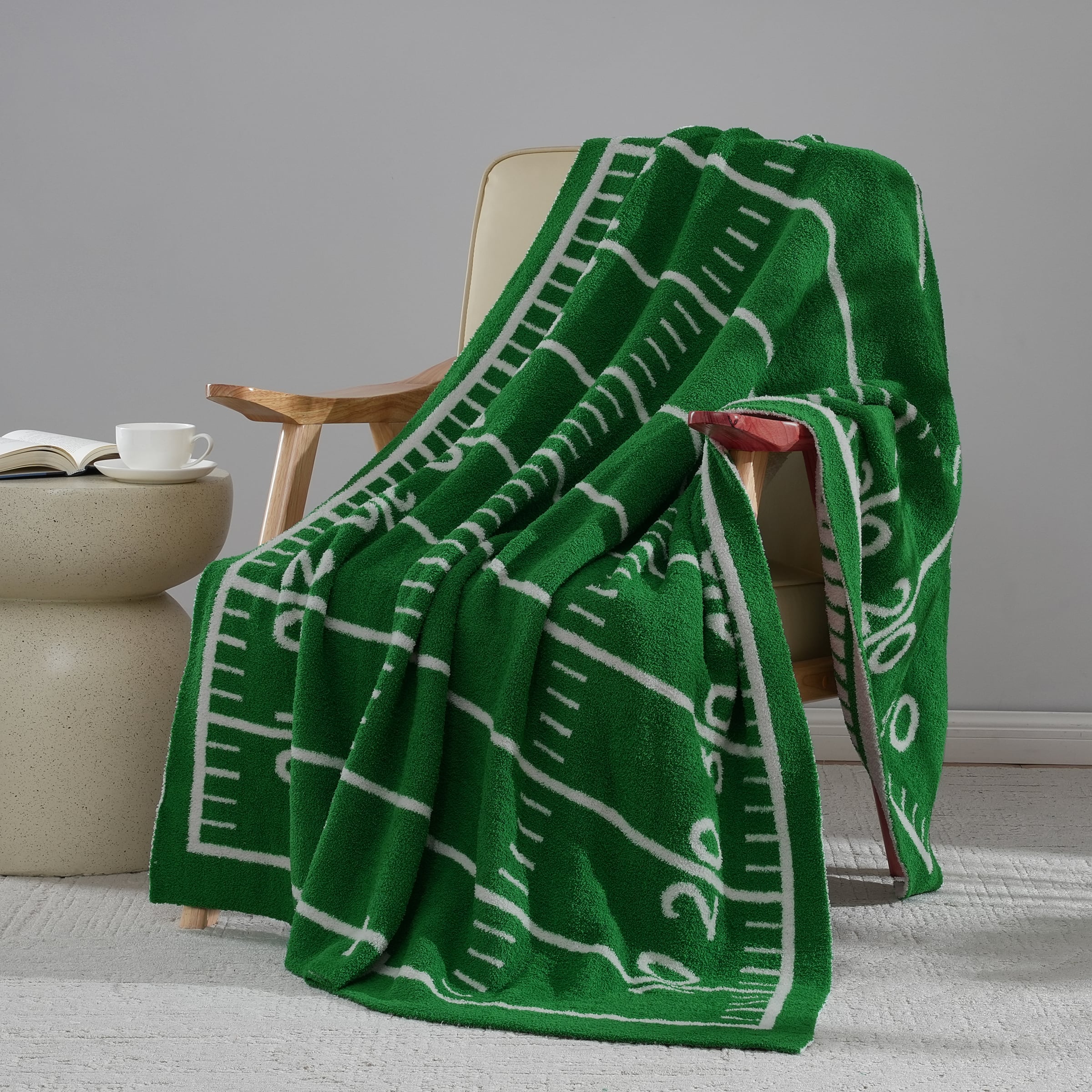 50" x 60" Green Football Field Blanket by Celebrate It™ - Image 2