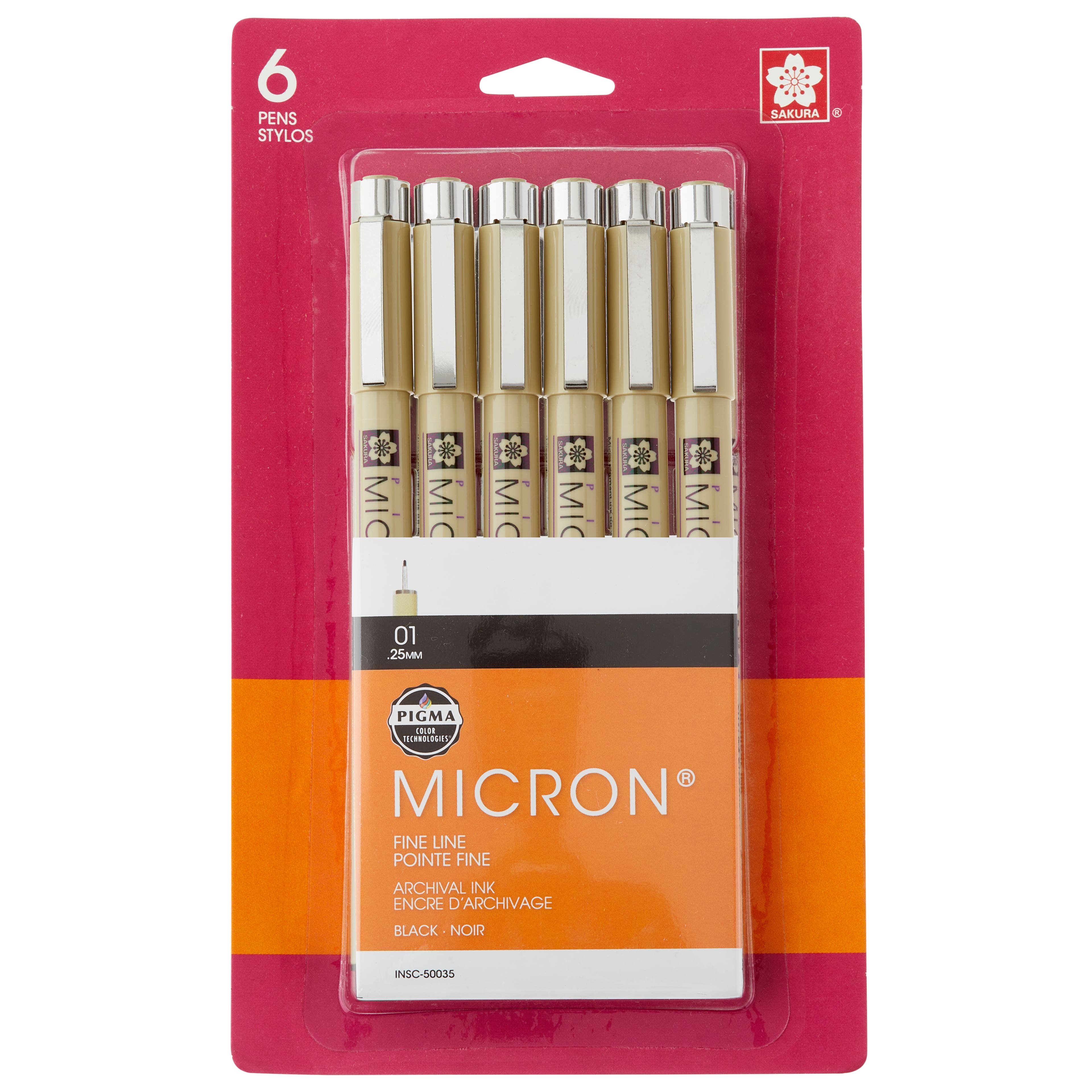 Pigma® Micron™ 01 Fine Line Black Pens, 6ct.