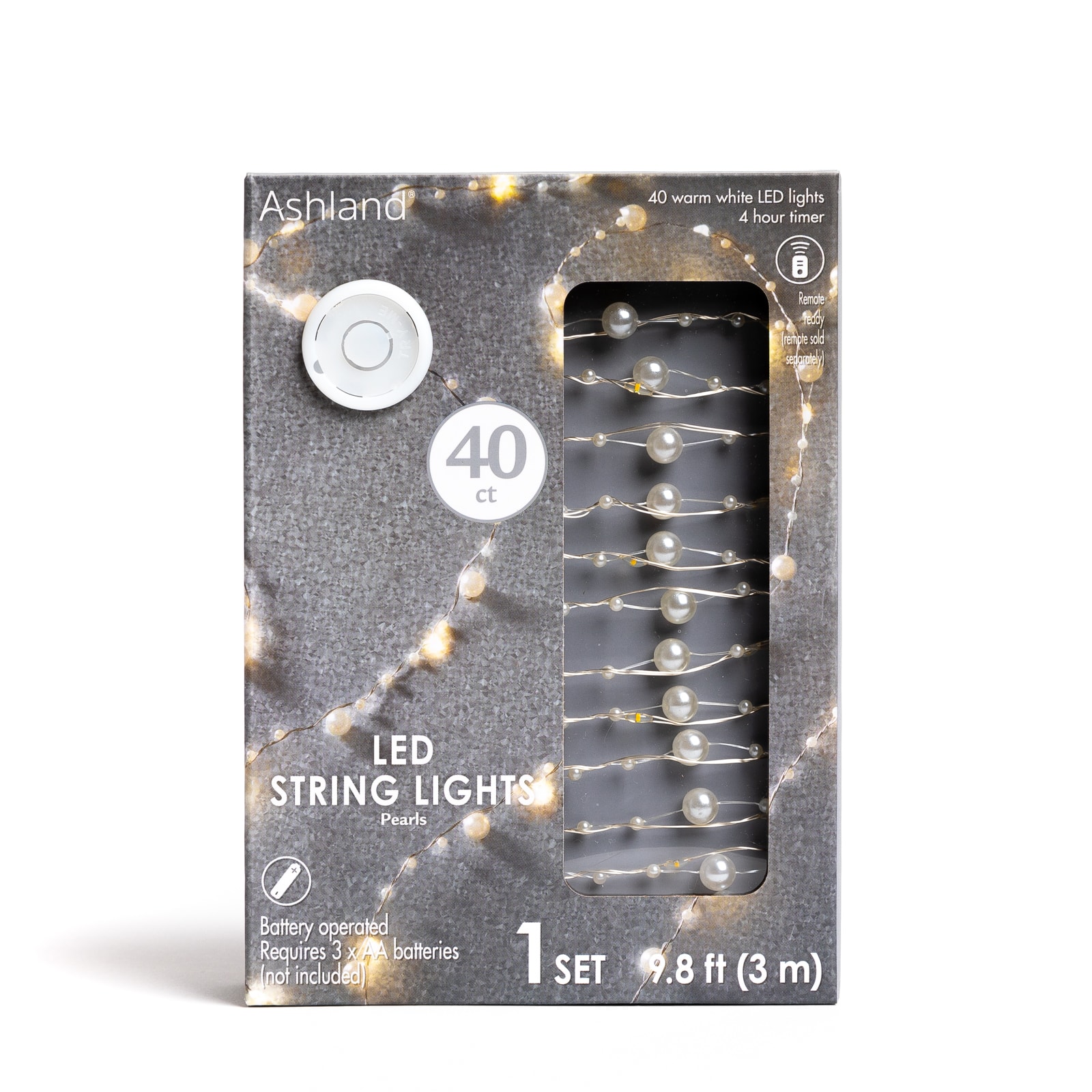 40ct. Warm White Pearl LED String Lights by Ashland®